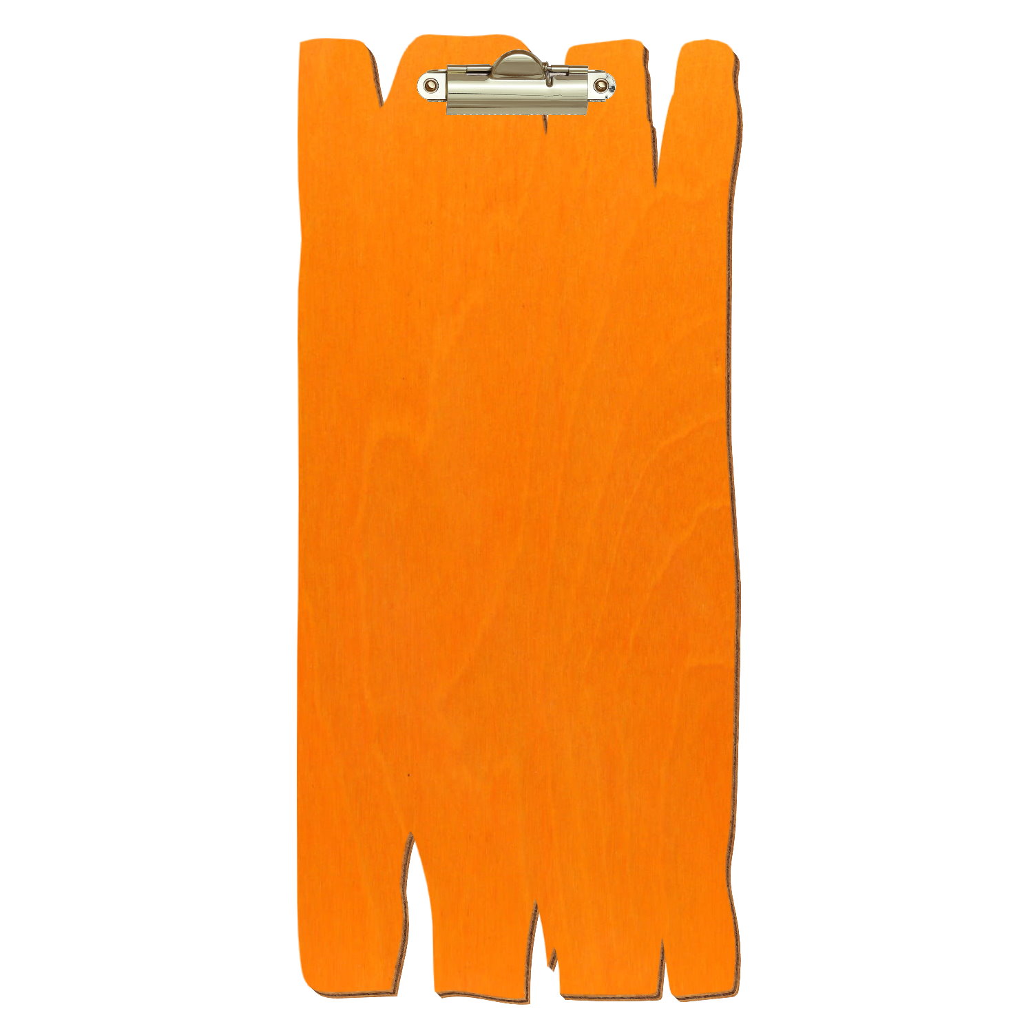 Klemmbrett Holzbrettform für Getränkekarte Orange Zahnklemme gold