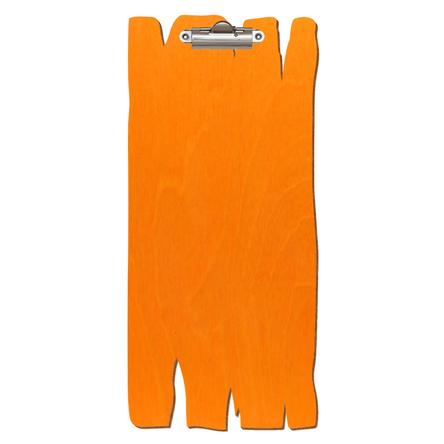 Klemmbrett Holzbrettform für Getränkekarte Orange Zahnklemme silber