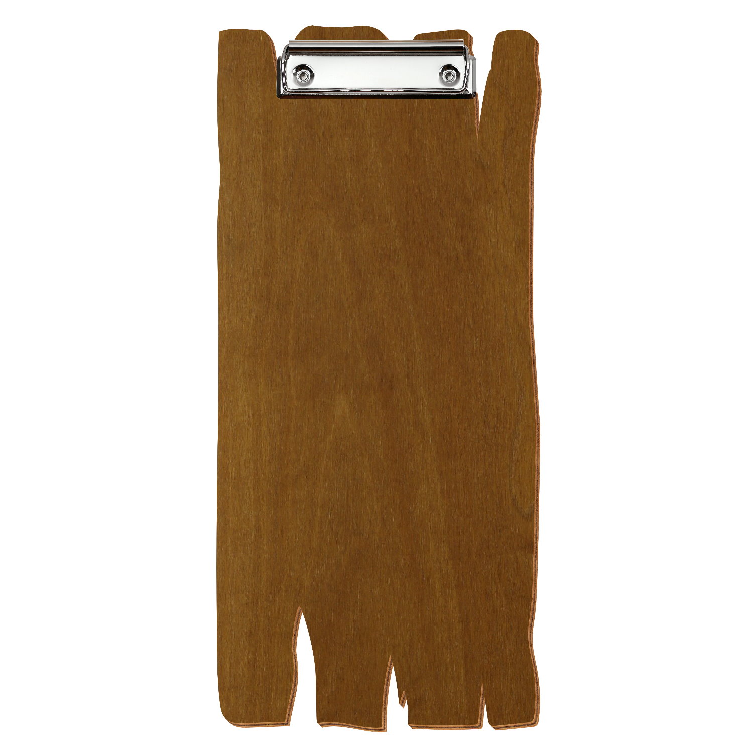 Klemmbrett Holzbrettform für Getränkekarte Teak Bügelklemme silber