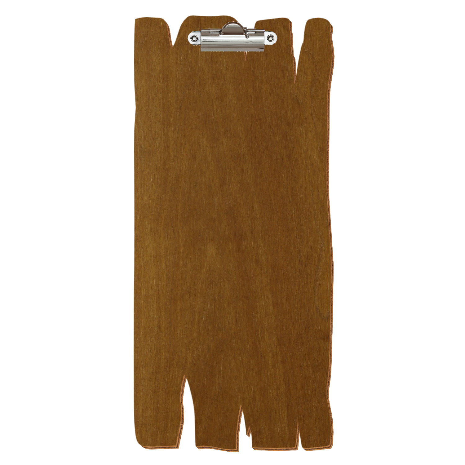 Klemmbrett Holzbrettform für Getränkekarte Teak Zahnklemme silber
