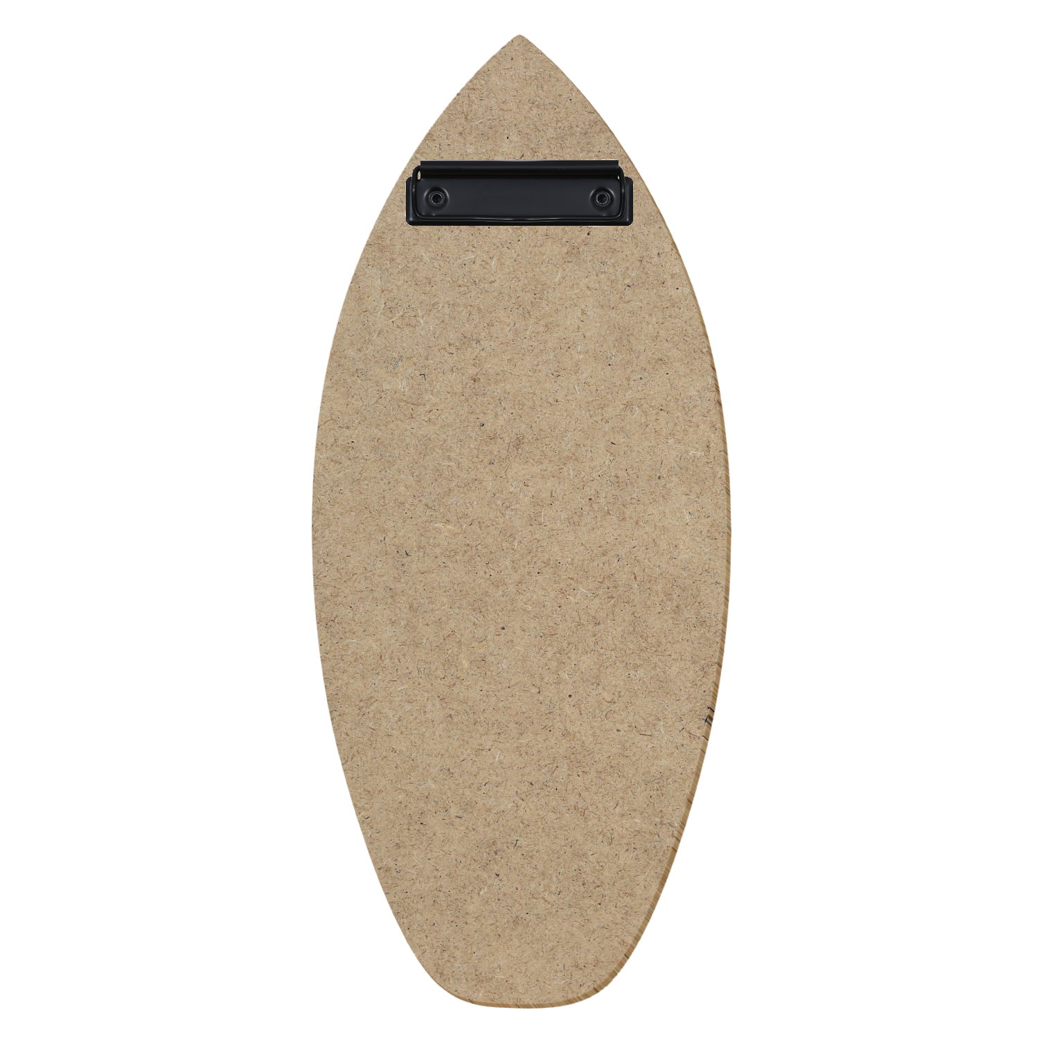 Holz Klemmbrett in Surfbrettform für Getränkekarte 110 x 300 mm, HDF, Bügelklemme schwarz