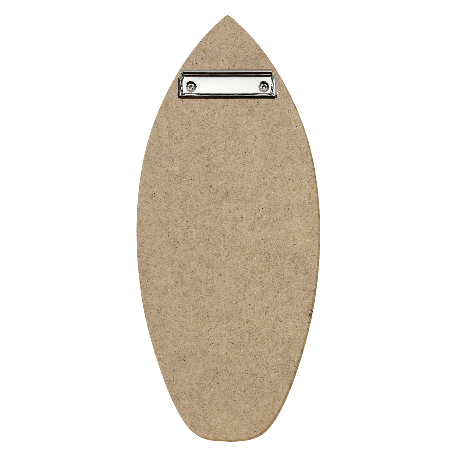 Holz Klemmbrett in Surfbrettform für Getränkekarte 110 x 300 mm, HDF, Bügelklemme silber