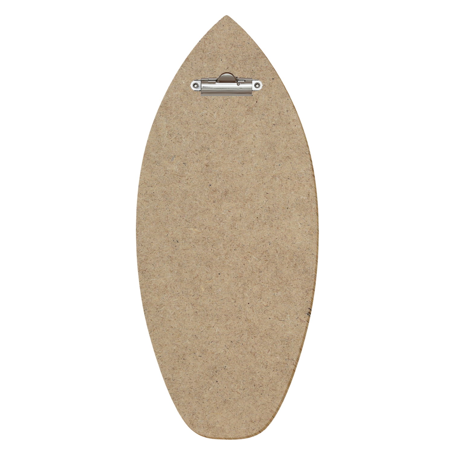 Holz Klemmbrett in Surfbrettform für Getränkekarte 110 x 300 mm, HDF, Zahnklemme silber