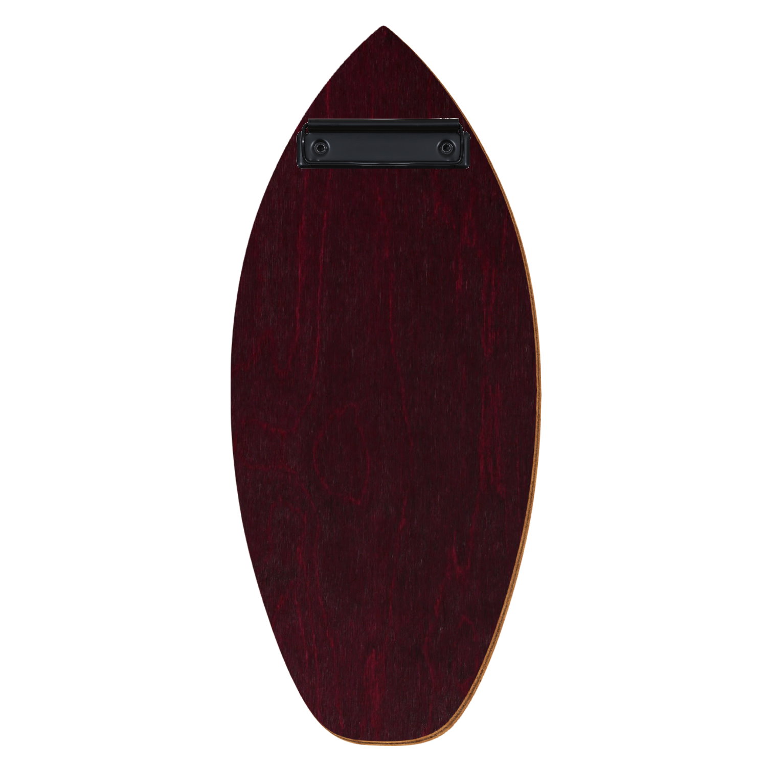 Holz Klemmbrett in Surfbrettform für Getränkekarte 110 x 300 mm, Violett, Birkensperrholz, Bügelklemme schwarz