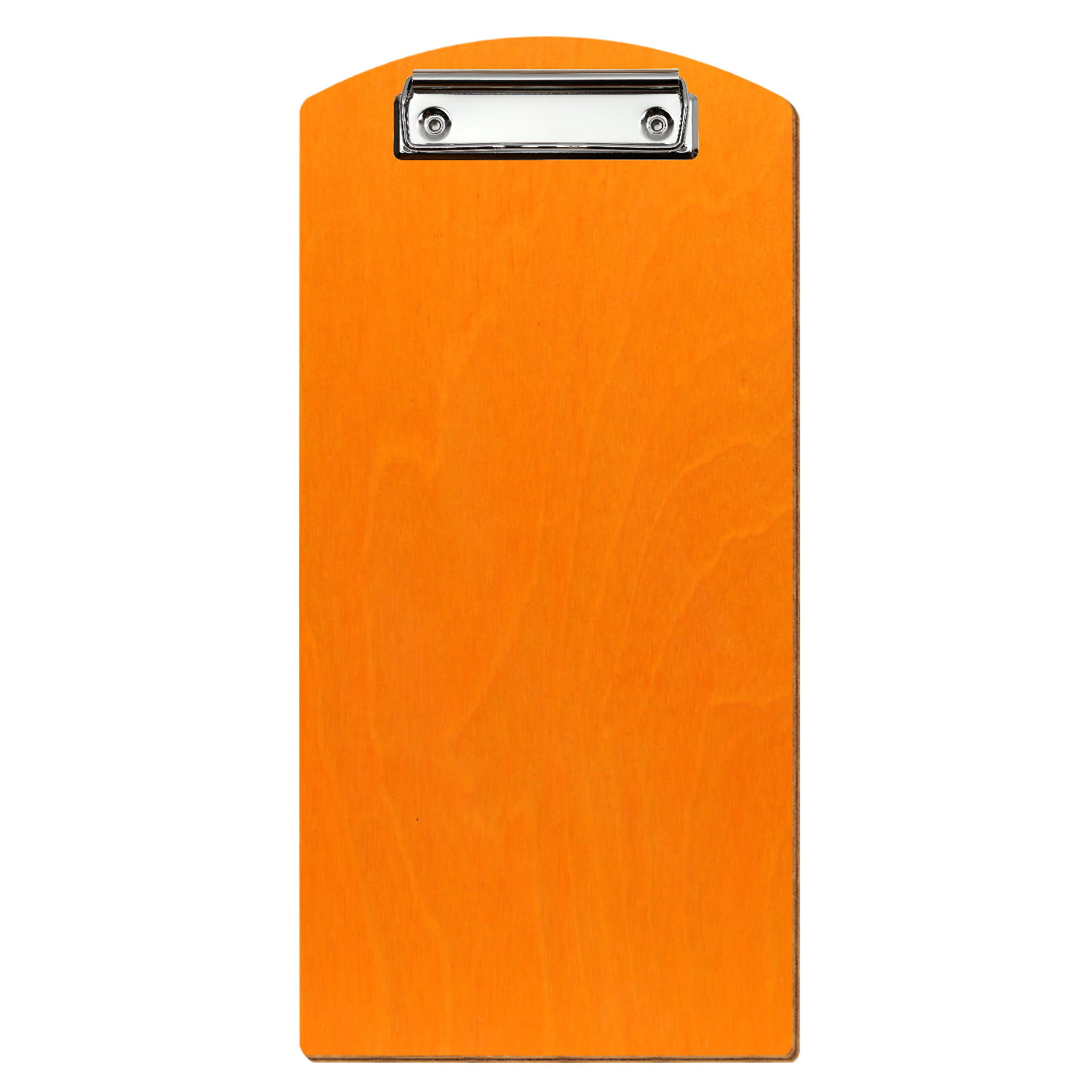 Klemmbrett Segmentform für Getränkekarte Orange Bügelklemme silber