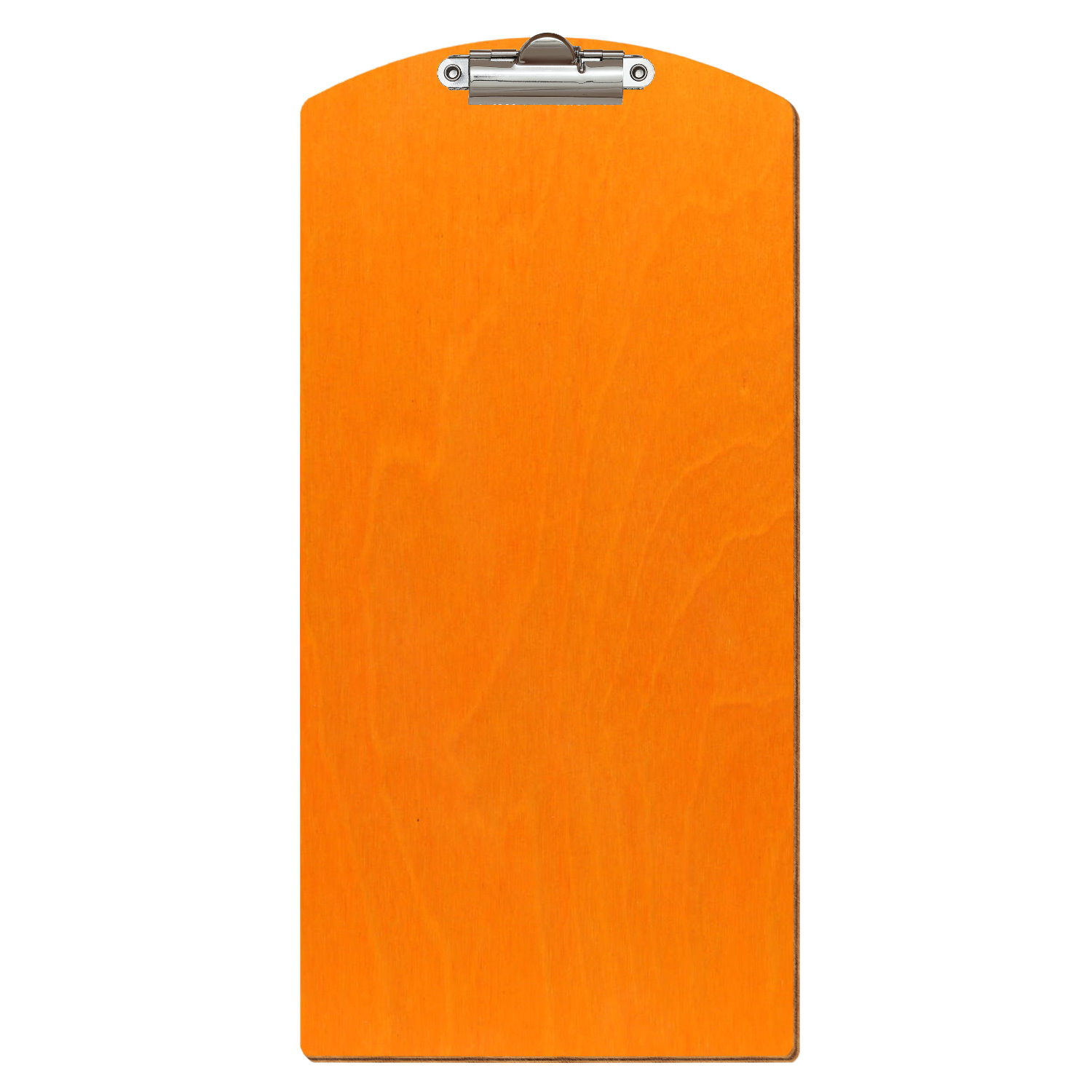 Klemmbrett Segmentform für Getränkekarte Orange Zahnklemme silber