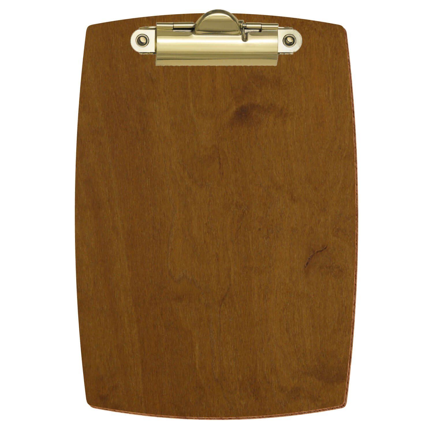 Klemmbrett konvex Teak A6 hochkant Zahnklemme gold