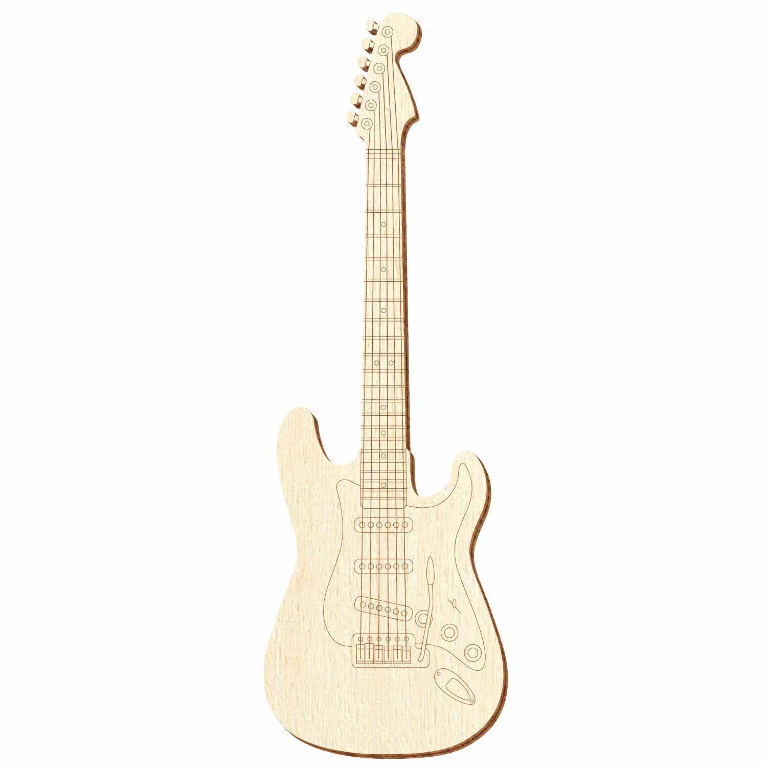 E-Gitarre V2 aus Sperrholz mit Konturanschnitt