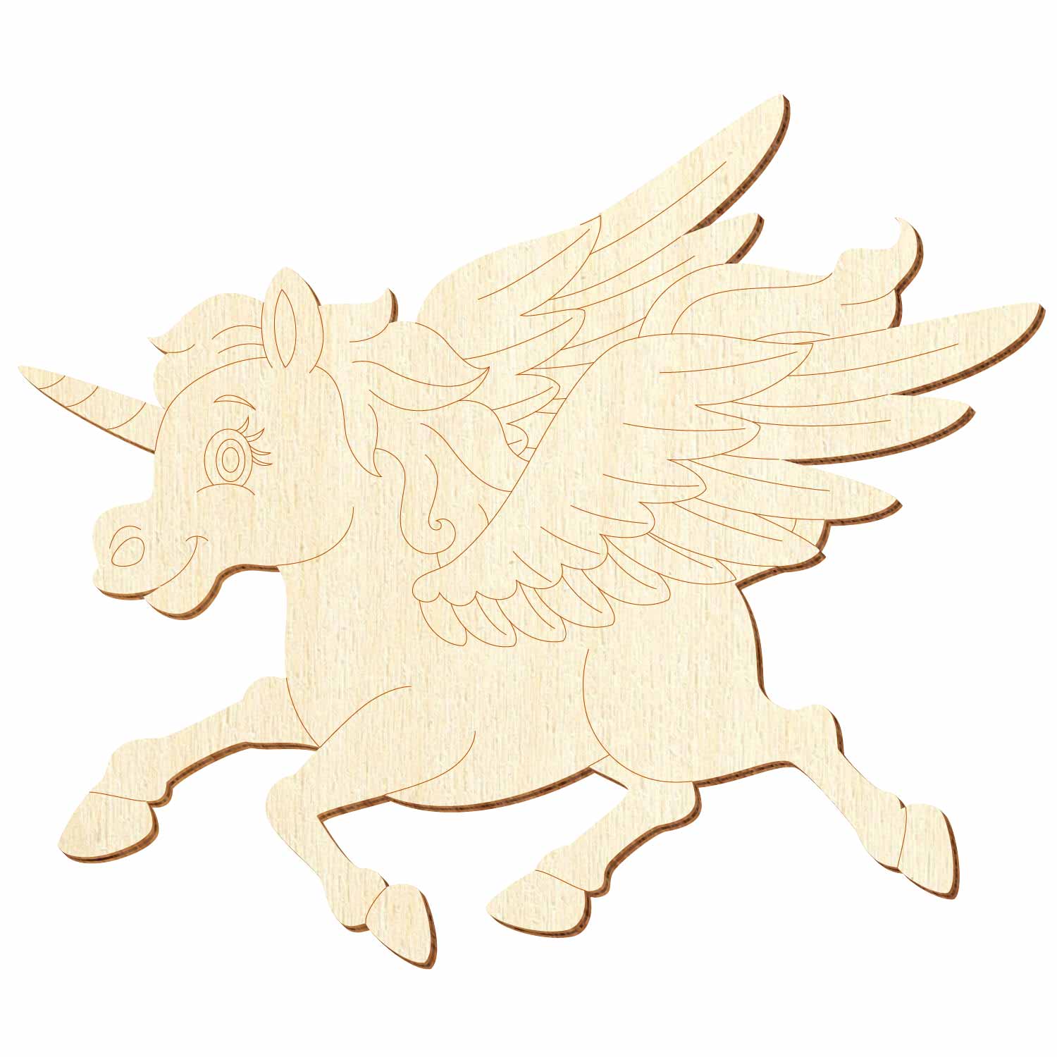Fliegendes Einhorn Holz Zuschnitt 5-50cm