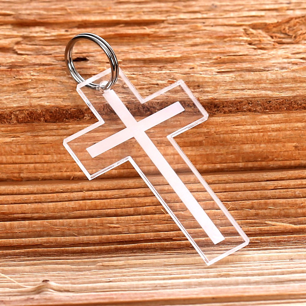 Acrylglas Kreuz Anhänger, Schlüsselanhänger - Kreuz 3