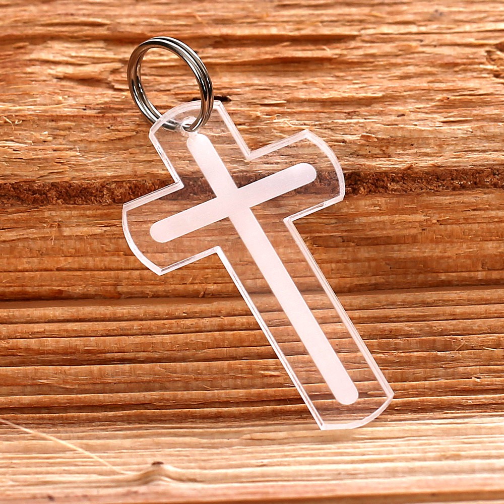 Acrylglas Kreuz Anhänger, Schlüsselanhänger - Kreuz 4