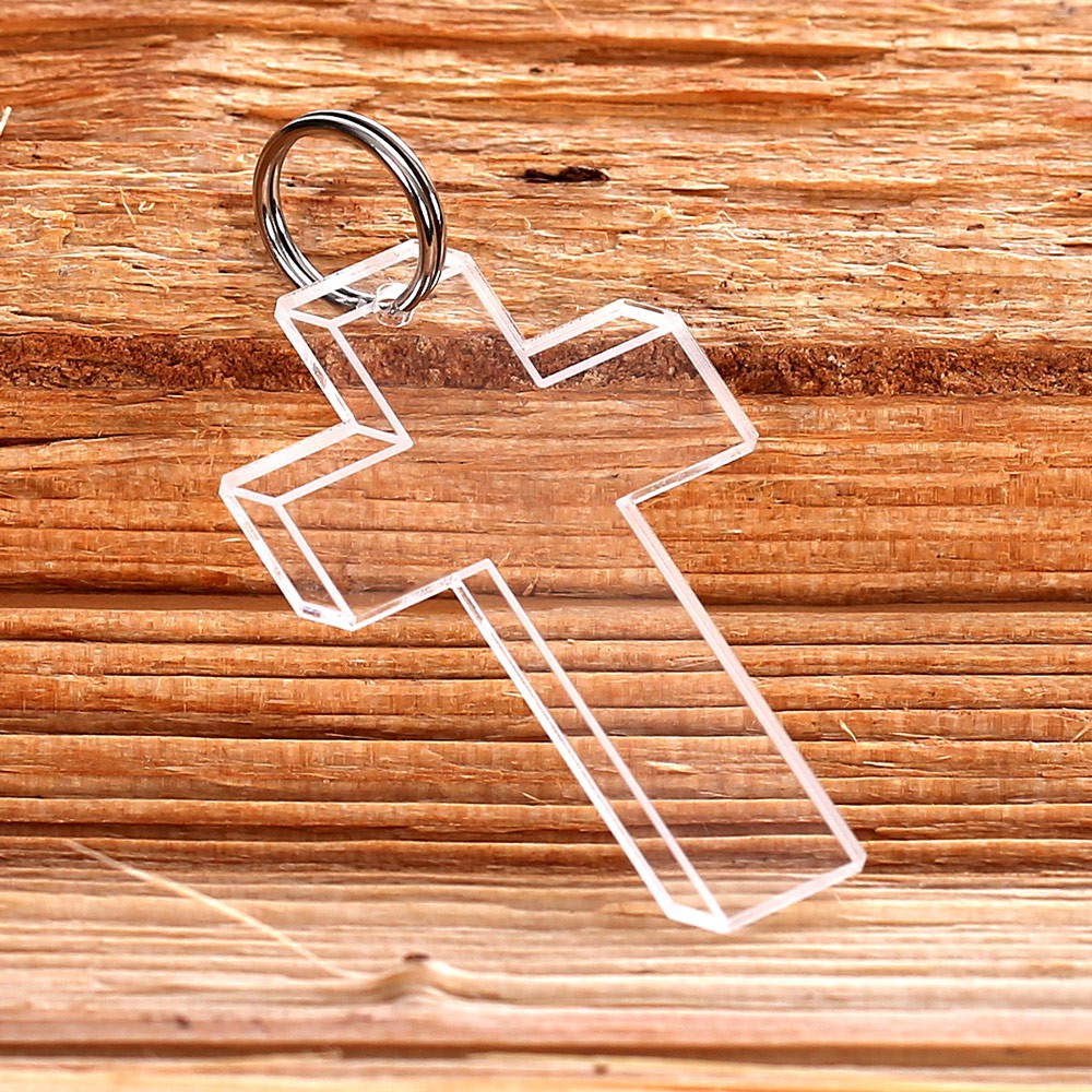 Acrylglas Kreuz Anhänger, Schlüsselanhänger - Kreuz 6