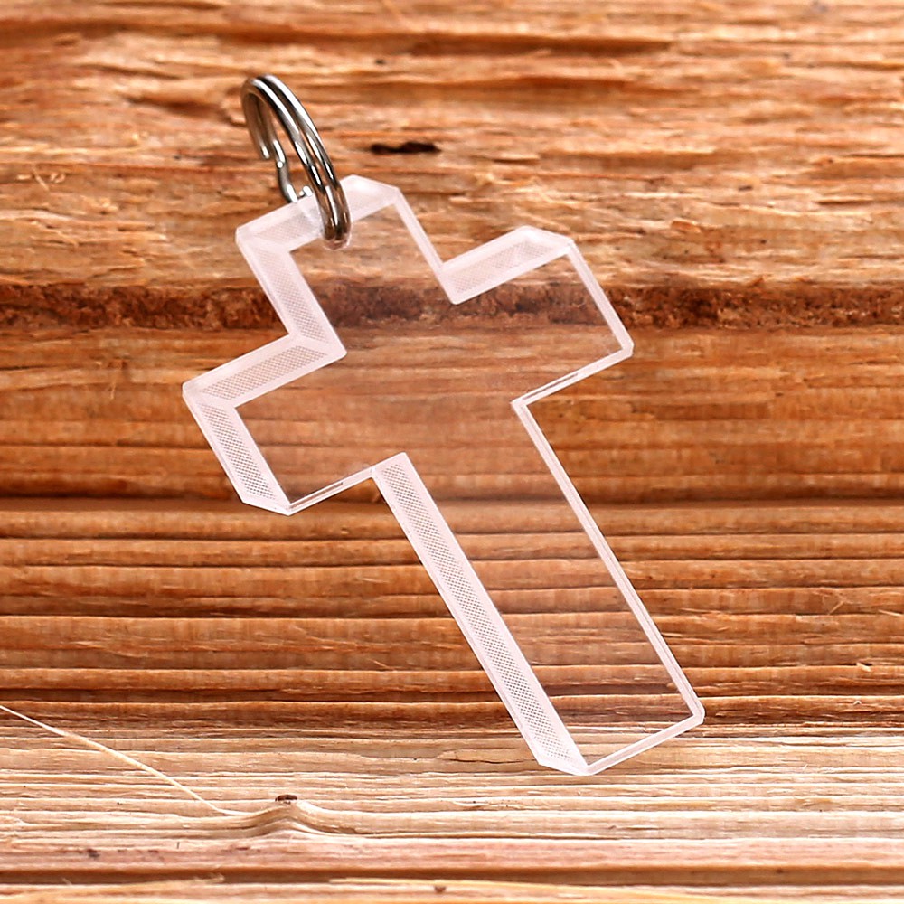 Acrylglas Kreuz Anhänger, Schlüsselanhänger - Kreuz 7