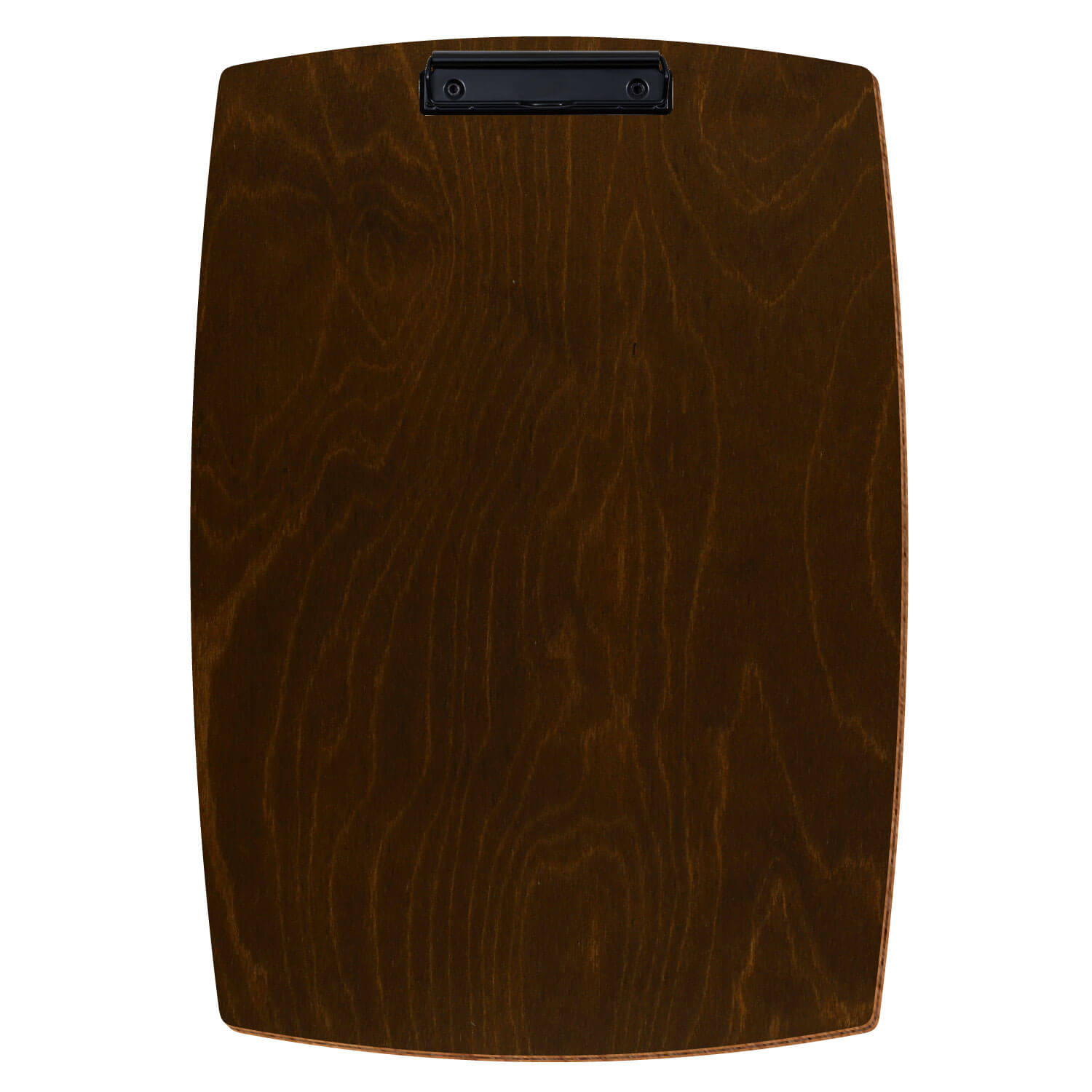 Bütic Holz-Klemmbrett konvex -Farbe Eiche dunkel- A3 hochkant mit schwarzer Bügelklemme