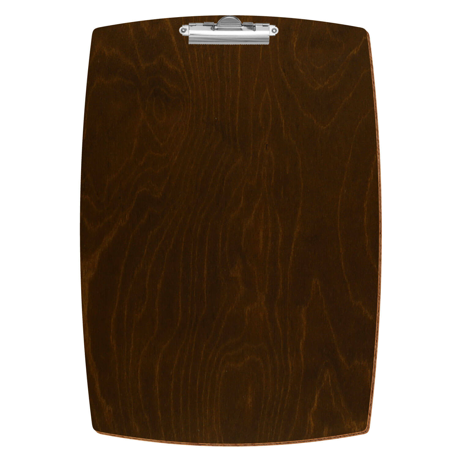 Bütic Holz-Klemmbrett konvex -Farbe Eiche dunkel- A3 hochkant mit silberner Zahnklemme