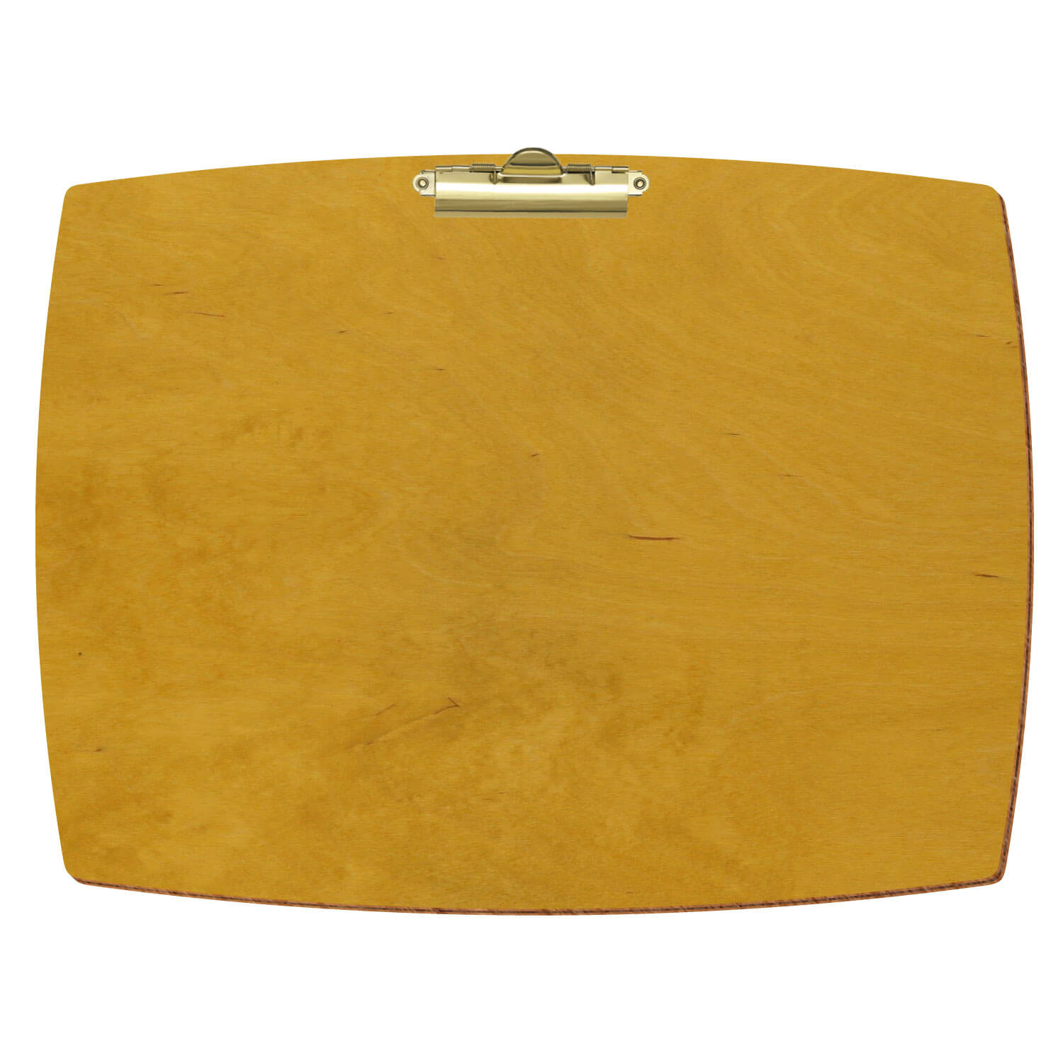 Bütic Holz-Klemmbrett konvex -Farbe Eiche hell- A3 querkant mit goldener Zahnklemme