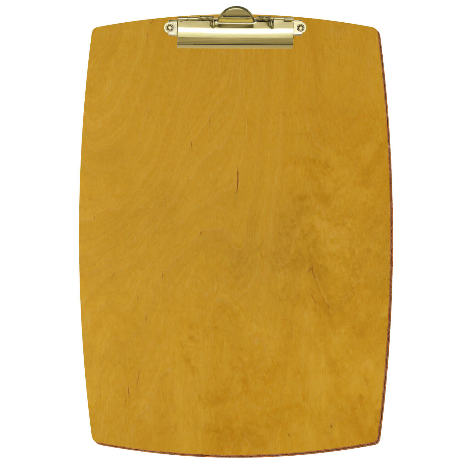 Bütic Holz-Klemmbrett konvex -Farbe Eiche hell- A4 hochkant mit goldener Zahnklemme