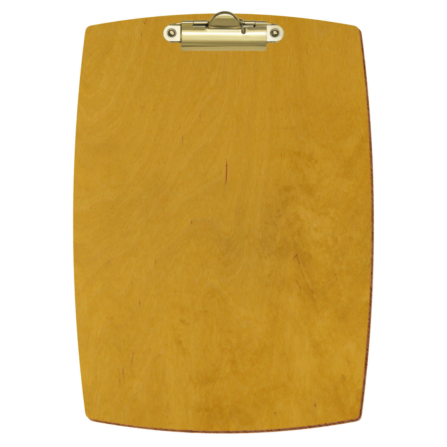 Bütic Holz-Klemmbrett konvex -Farbe Eiche hell- A5 hochkant mit goldener Zahnklemme