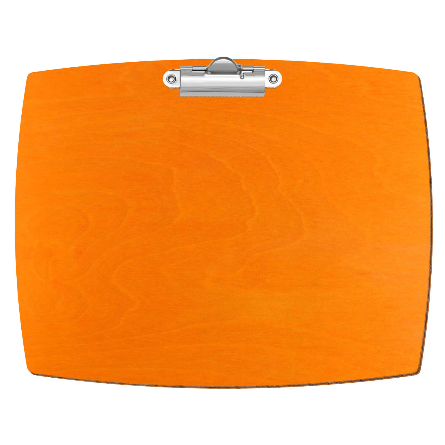 Bütic Holz-Klemmbrett konvex -orange- A5 querkant mit silberner Zahnklemme