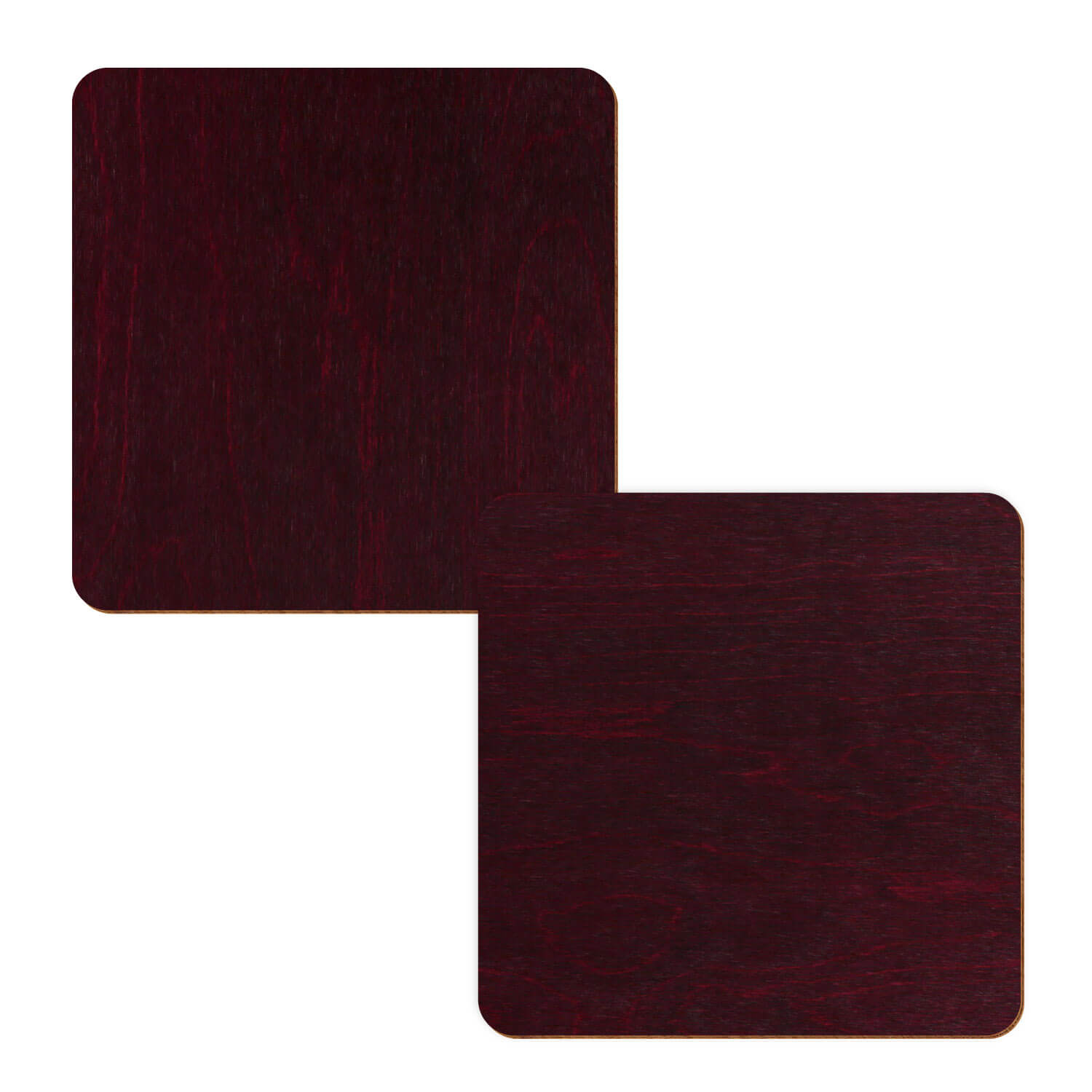 zwei Holzquadrate in der Farbe Türkis