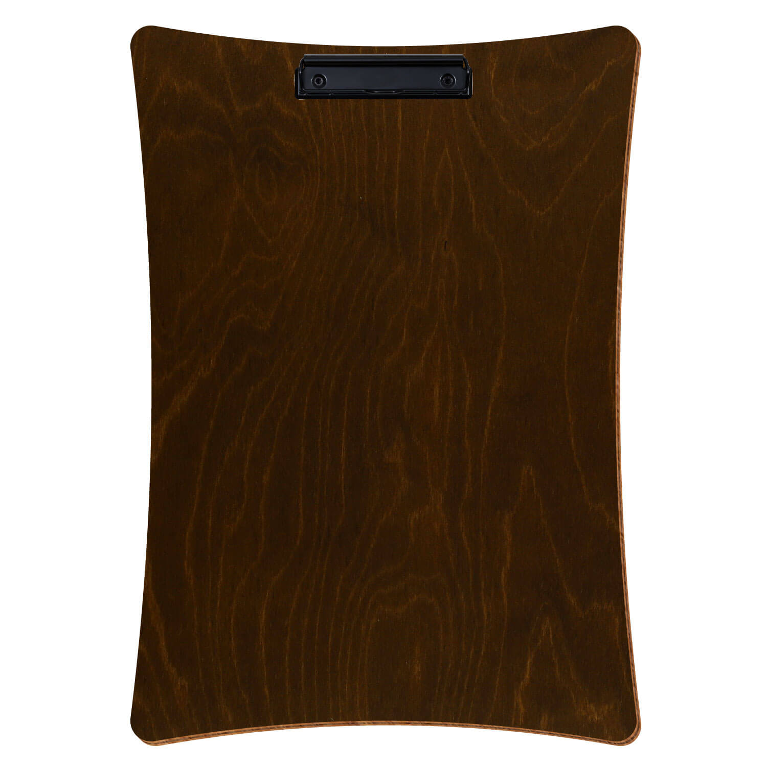 Bütic Holz-Klemmbrett konkav -Farbe Eiche dunkel- A3 hochkant mit schwarzer Bügelklemme