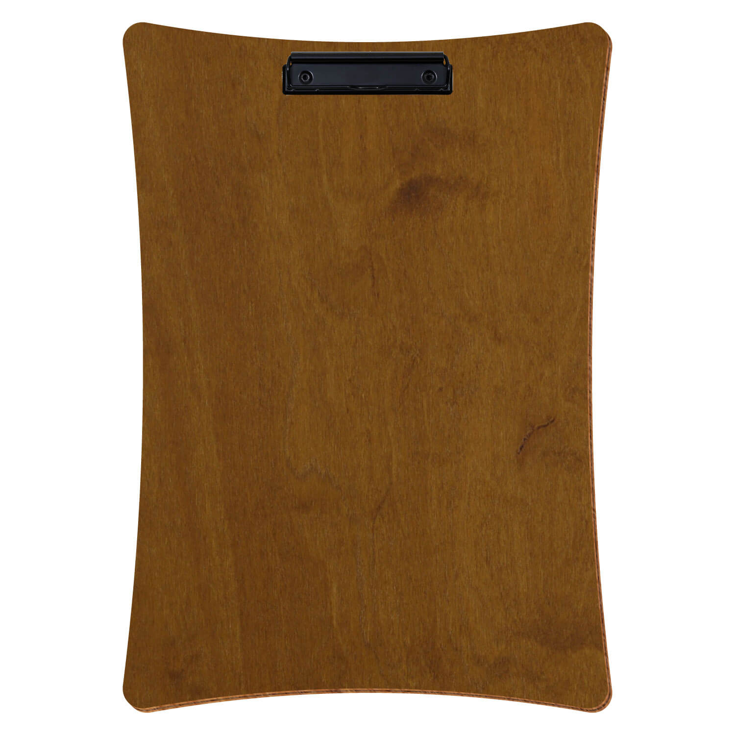 Bütic Holz-Klemmbrett konkav -Farbe Teak- A3 hochkant mit schwarzer Bügelklemme