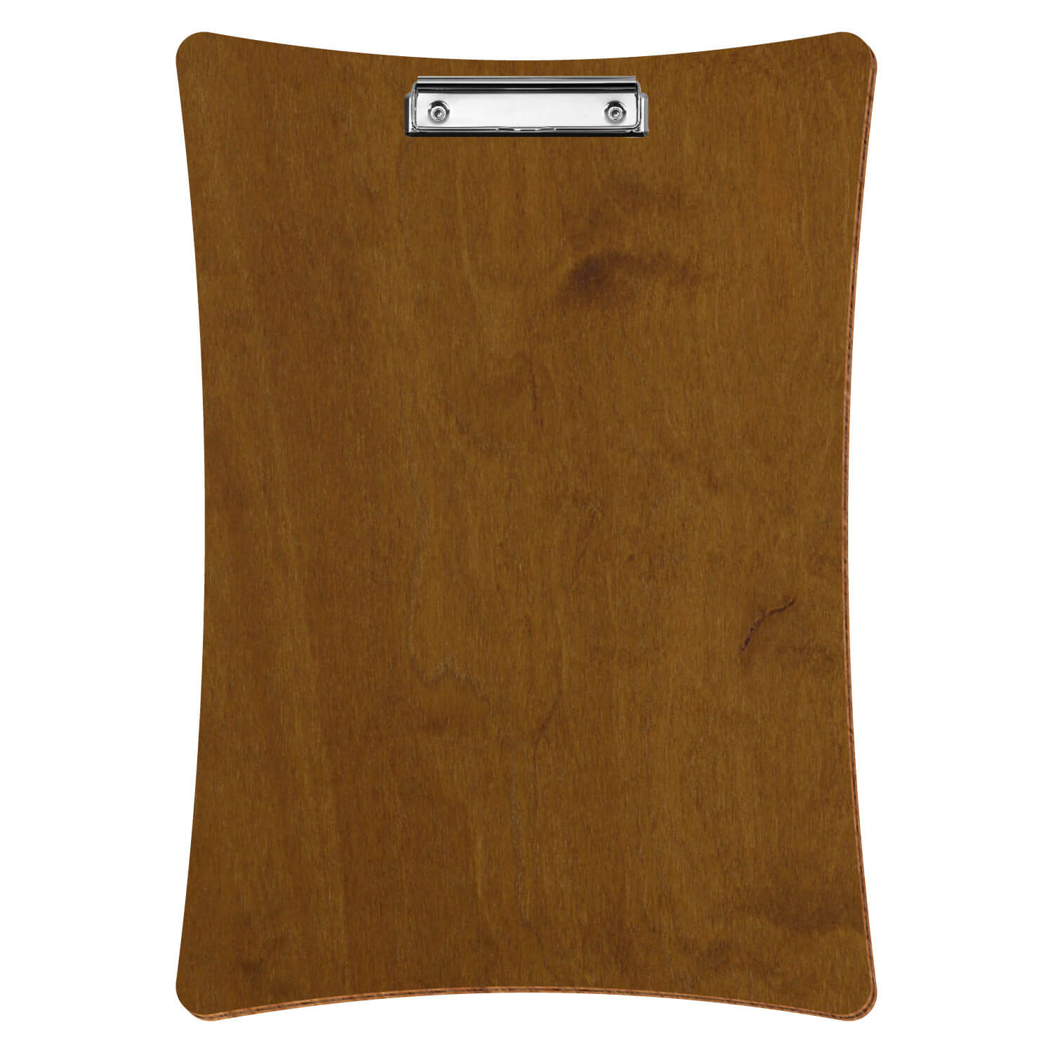 Bütic Holz-Klemmbrett konkav -Farbe Teak- A3 hochkant mit silberner Bügelklemme