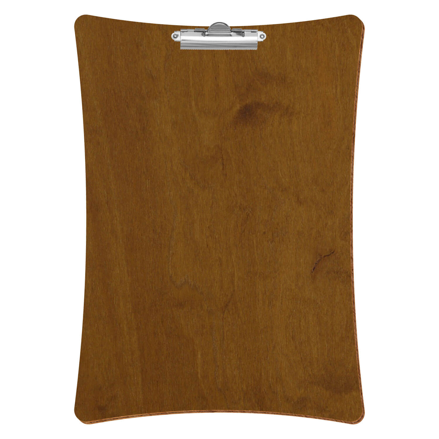 Bütic Holz-Klemmbrett konkav -Farbe Teak- A3 hochkant mit silberner Zahnklemme
