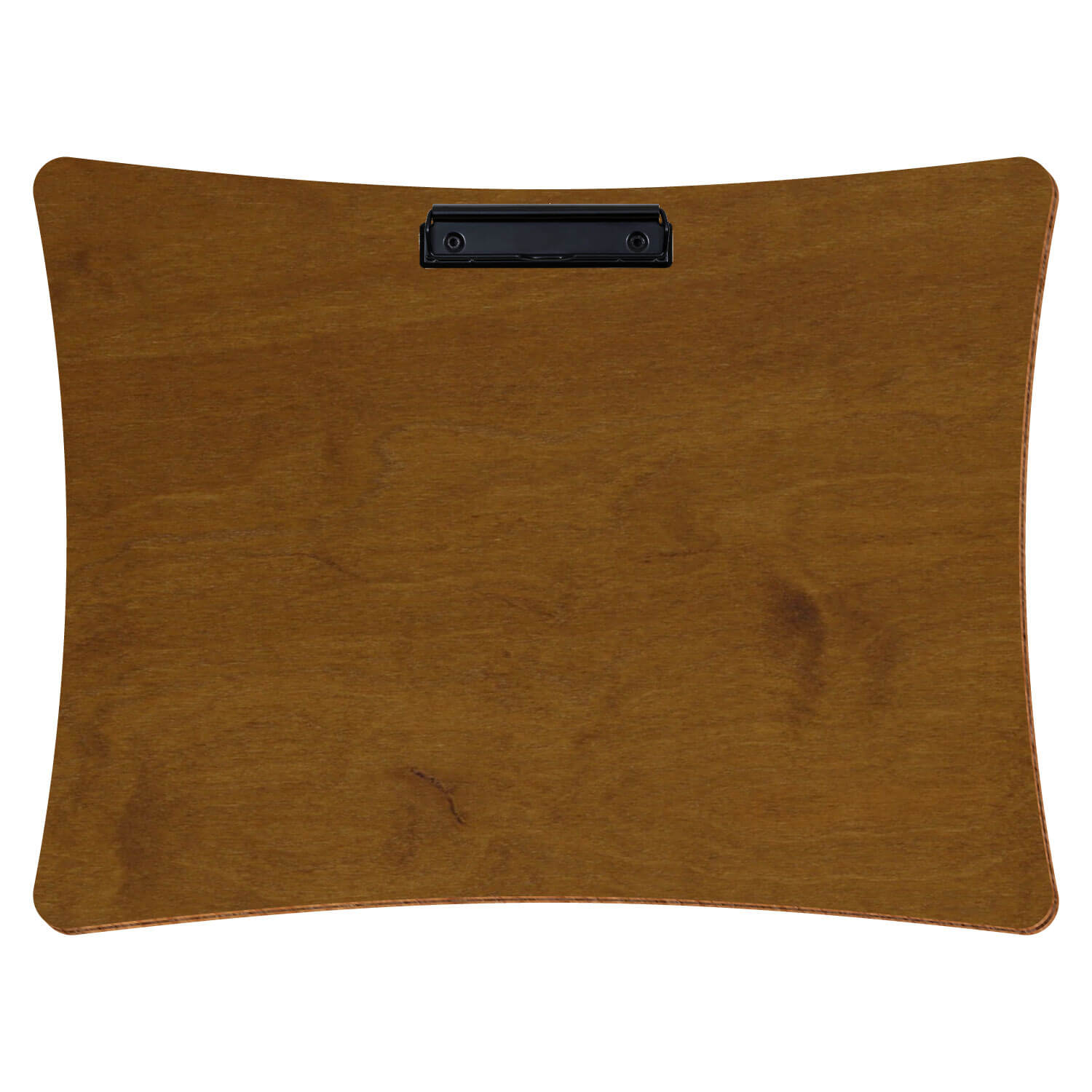 Bütic Holz-Klemmbrett konkav -Farbe Teak- A3 querkant mit schwarzer Bügelklemme