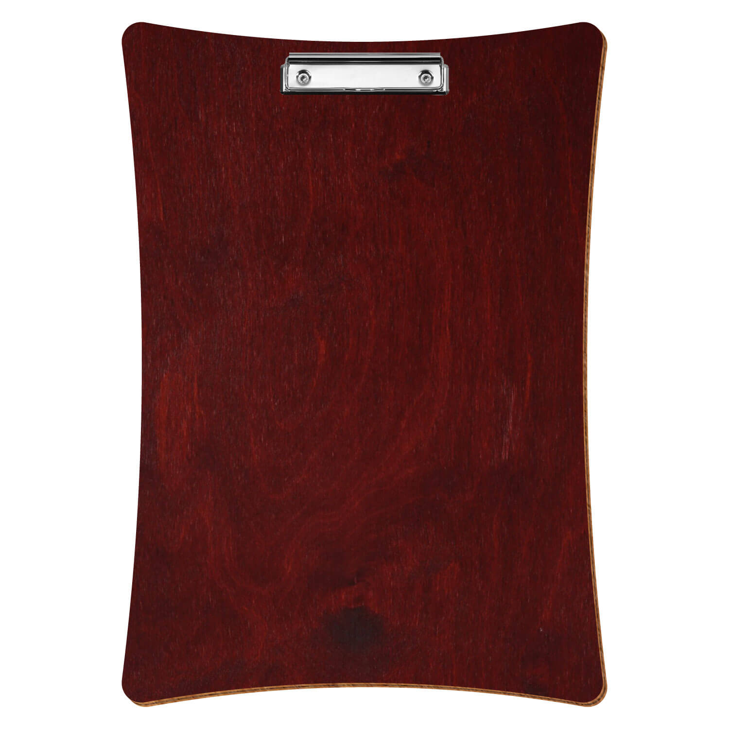 Bütic Holz-Klemmbrett konkav -Farbe Mahagoni- A3 hochkant mit silberner Bügelklemme