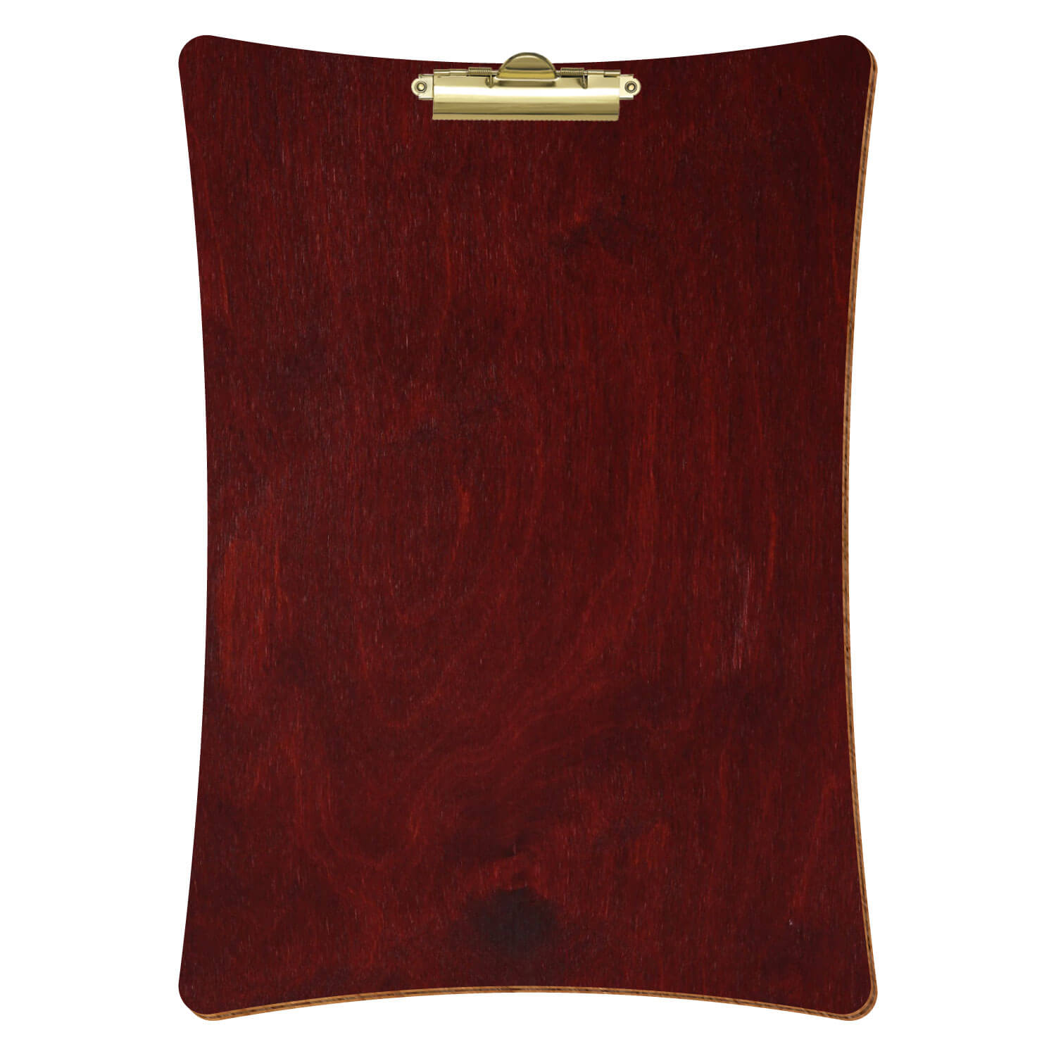 Bütic Holz-Klemmbrett konkav -Farbe Mahagoni- A3 hochkant mit goldener Zahnklemme