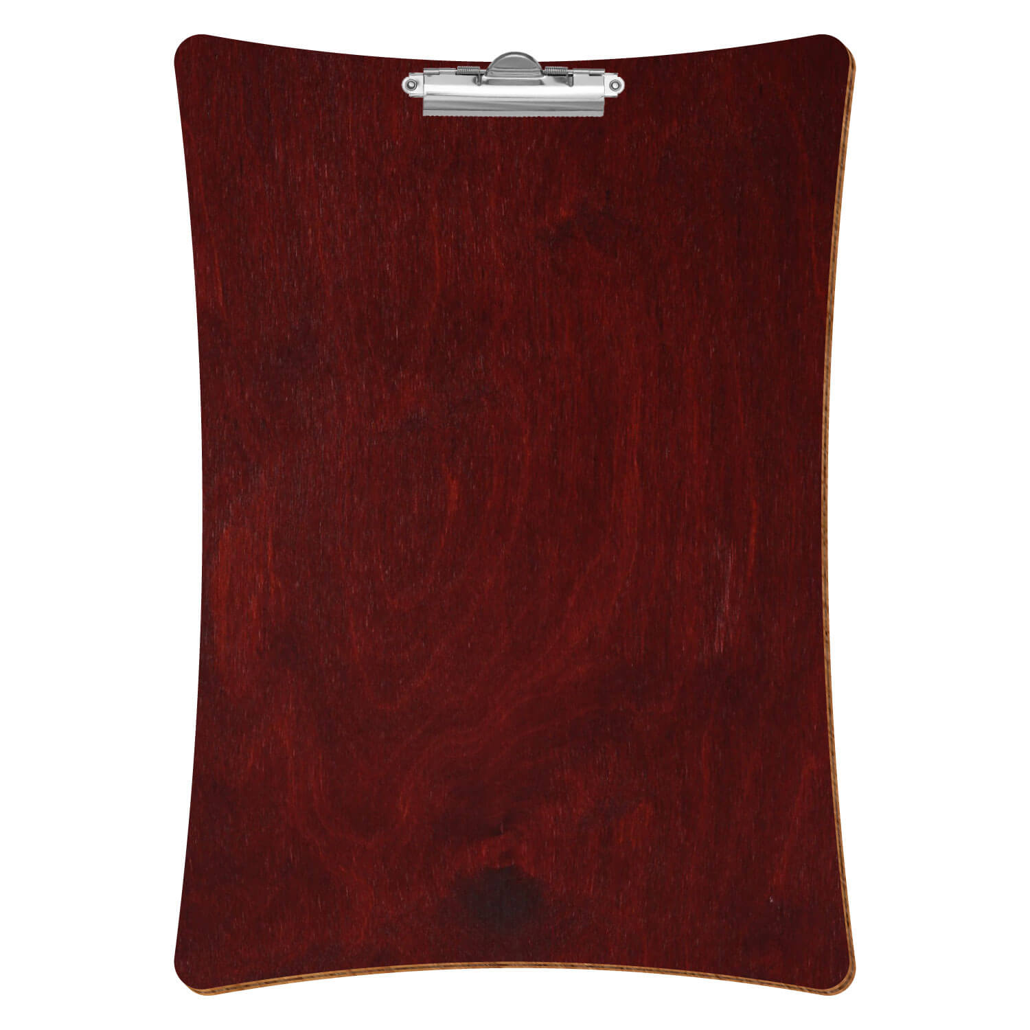 Bütic Holz-Klemmbrett konkav -Farbe Mahagoni- A3 hochkant mit silberner Zahnklemme