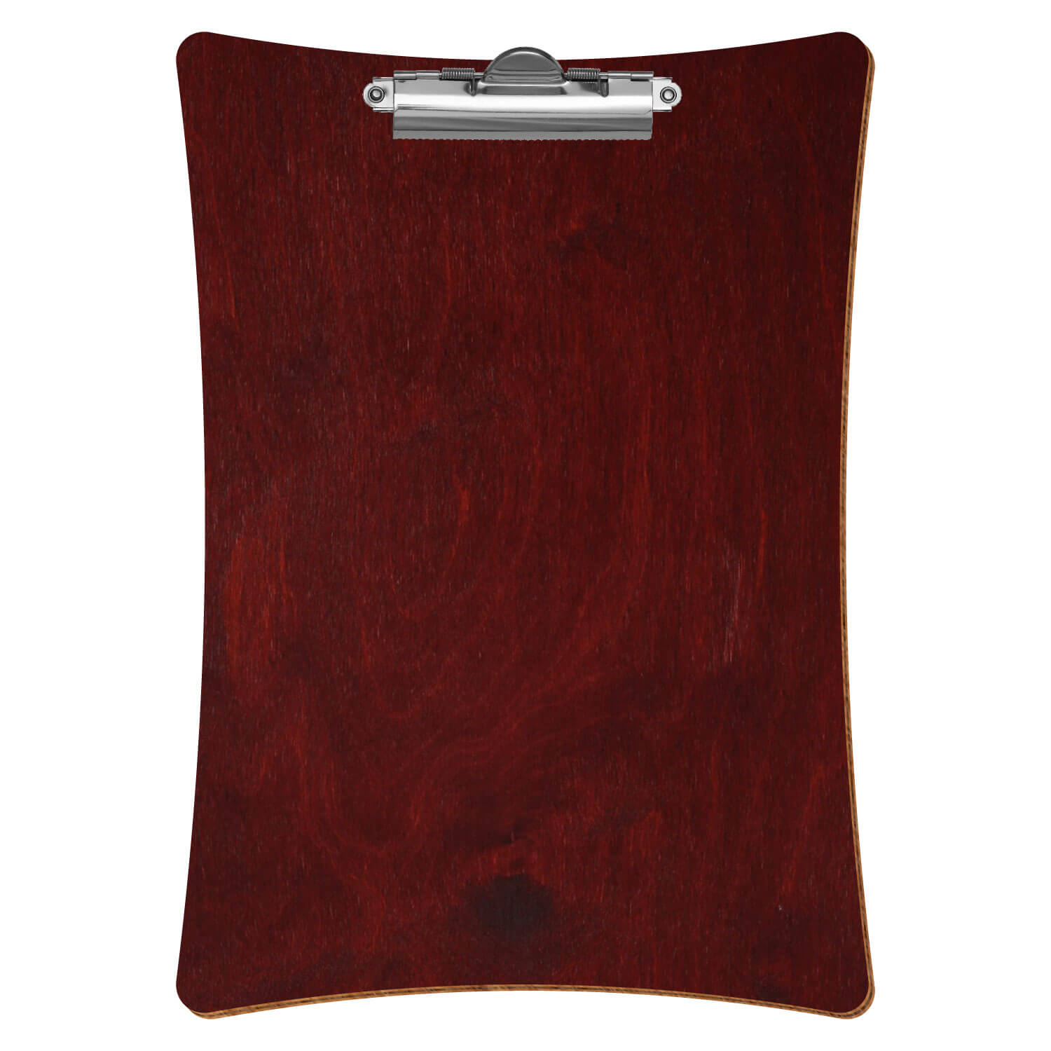 Bütic Holz-Klemmbrett konkav -Farbe Mahagoni- A4 hochkant mit silberner Zahnklemme