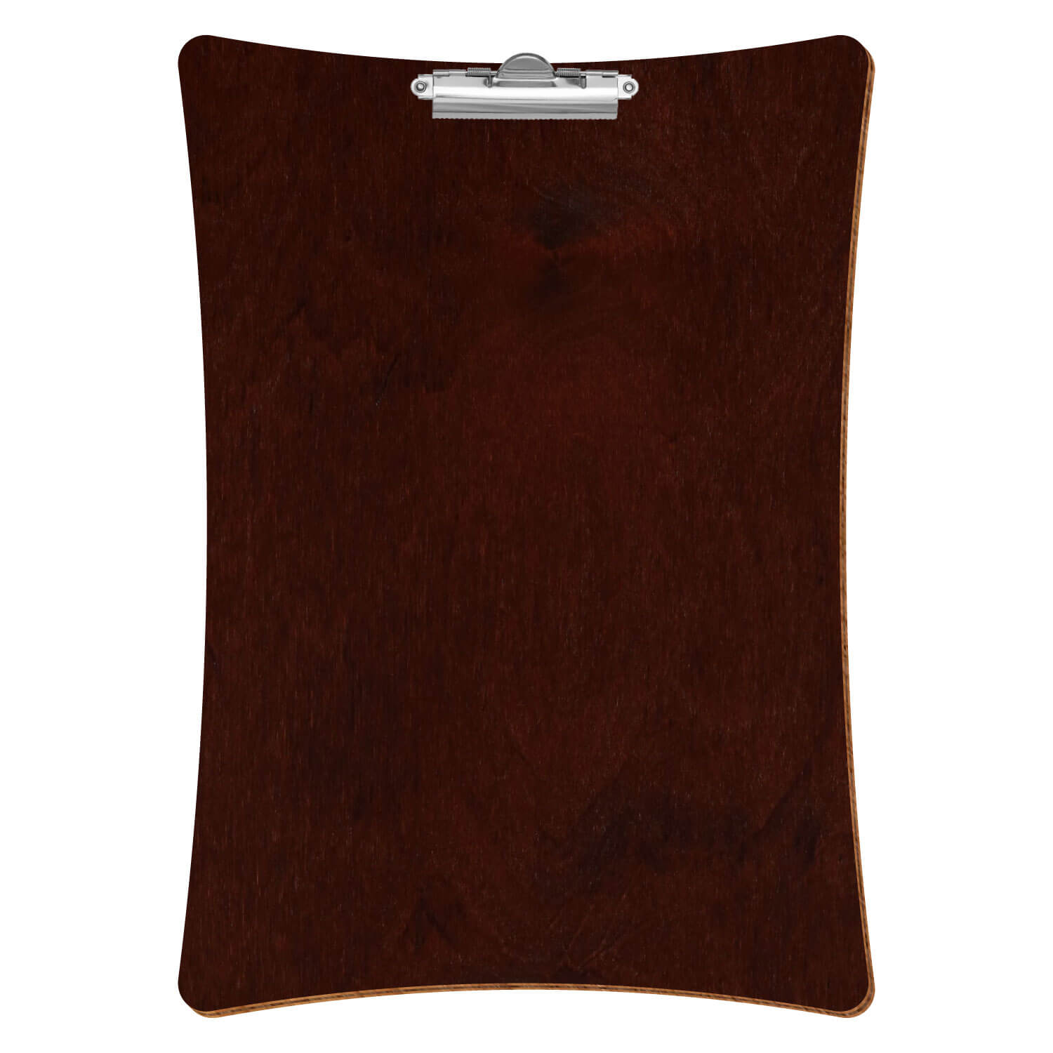 Bütic Holz-Klemmbrett konkav -Farbe Nussbaum dunkel- A3 hochkant mit silberner Zahnklemme