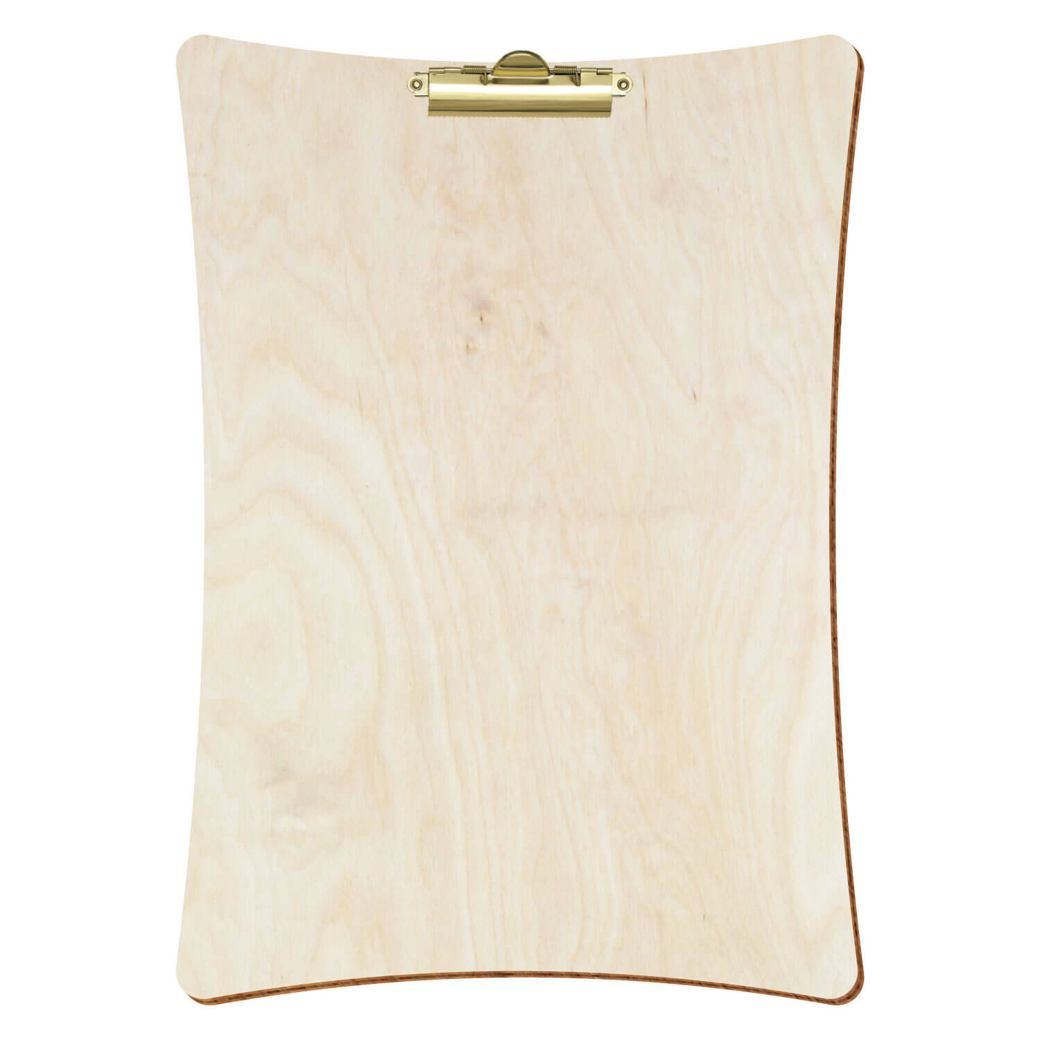Bütic Holz-Klemmbrett konkav -naturfarben- A3 hochkant mit goldener Zahnklemme