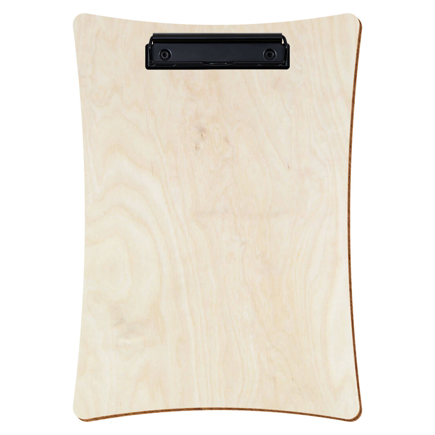 Bütic Holz-Klemmbrett konkav -naturfarben- A4 hochkant mit schwarzer Bügelklemme