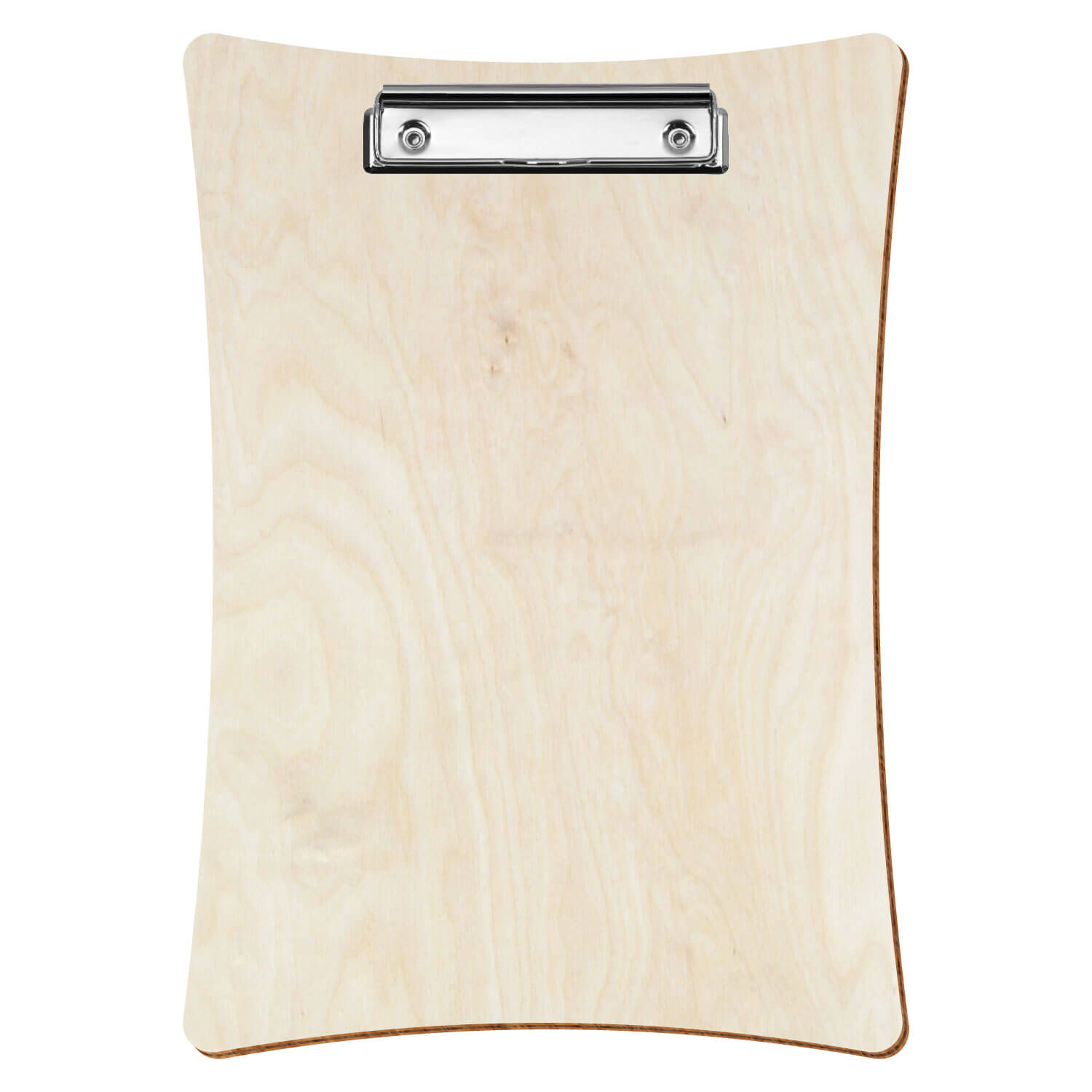 Bütic Holz-Klemmbrett konkav -naturfarben- A4 hochkant mit silberner Bügelklemme