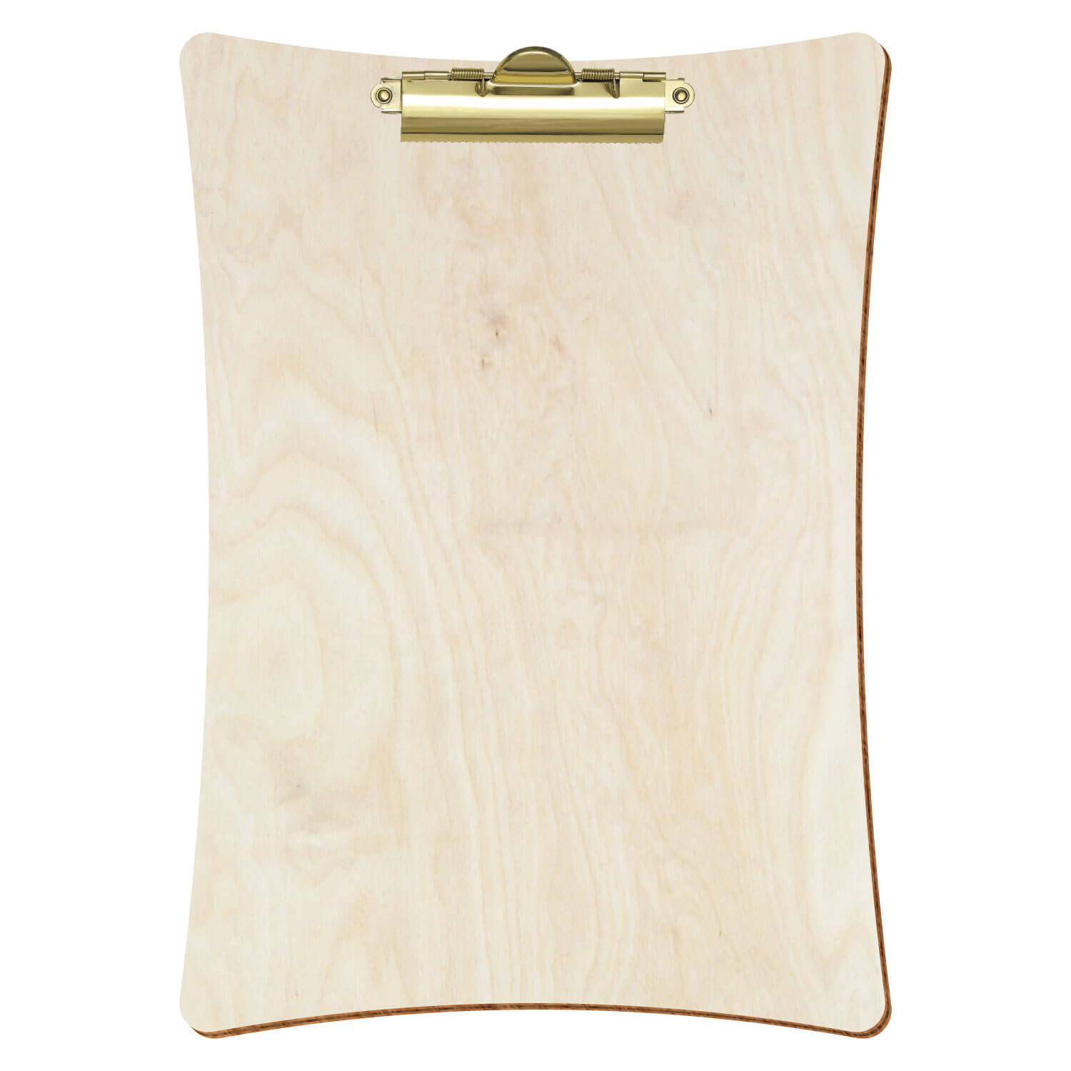 Bütic Holz-Klemmbrett konkav -naturfarben- A4 hochkant mit goldener Zahnklemme