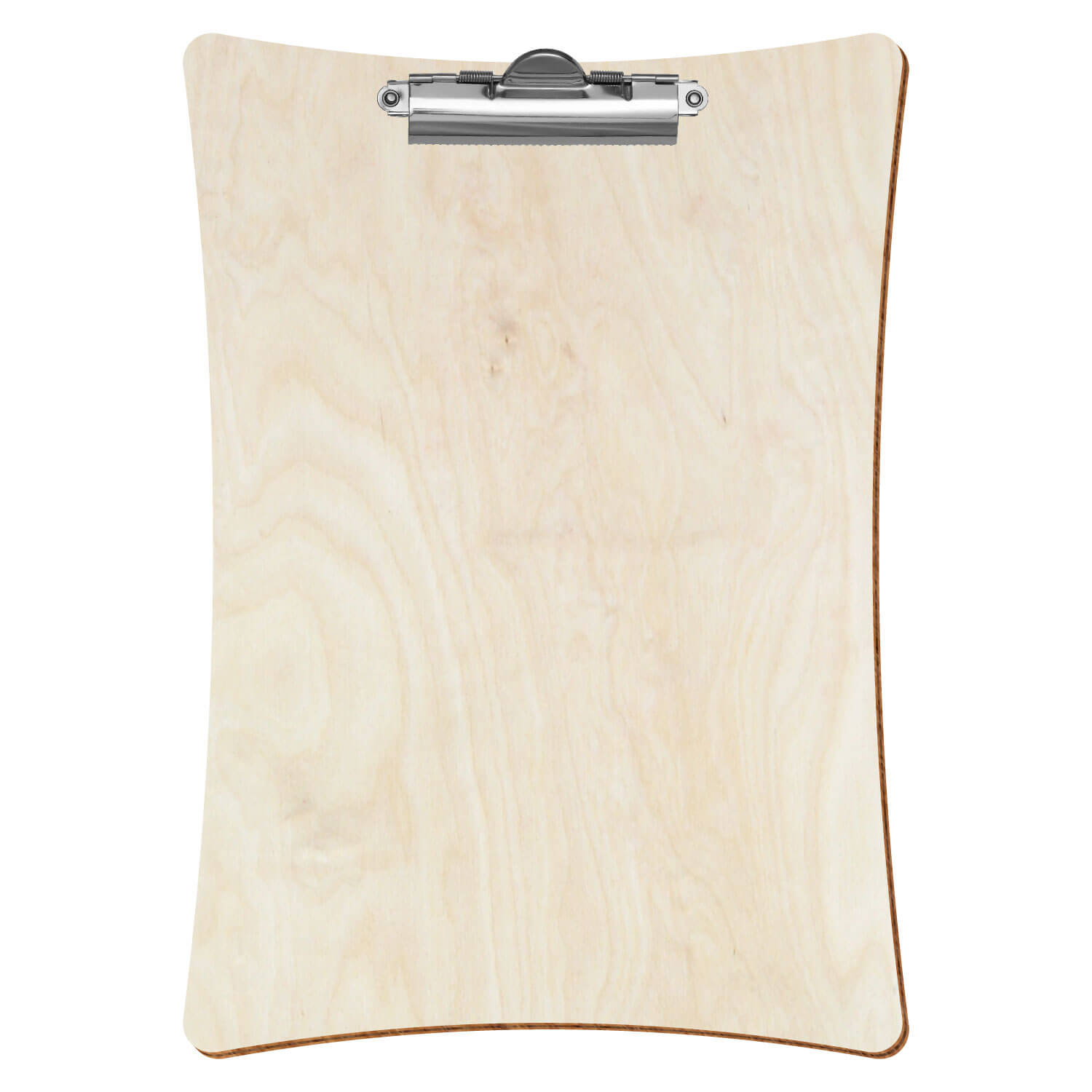 Bütic Holz-Klemmbrett konkav -naturfarben- A4 hochkant mit silberner Zahnklemme