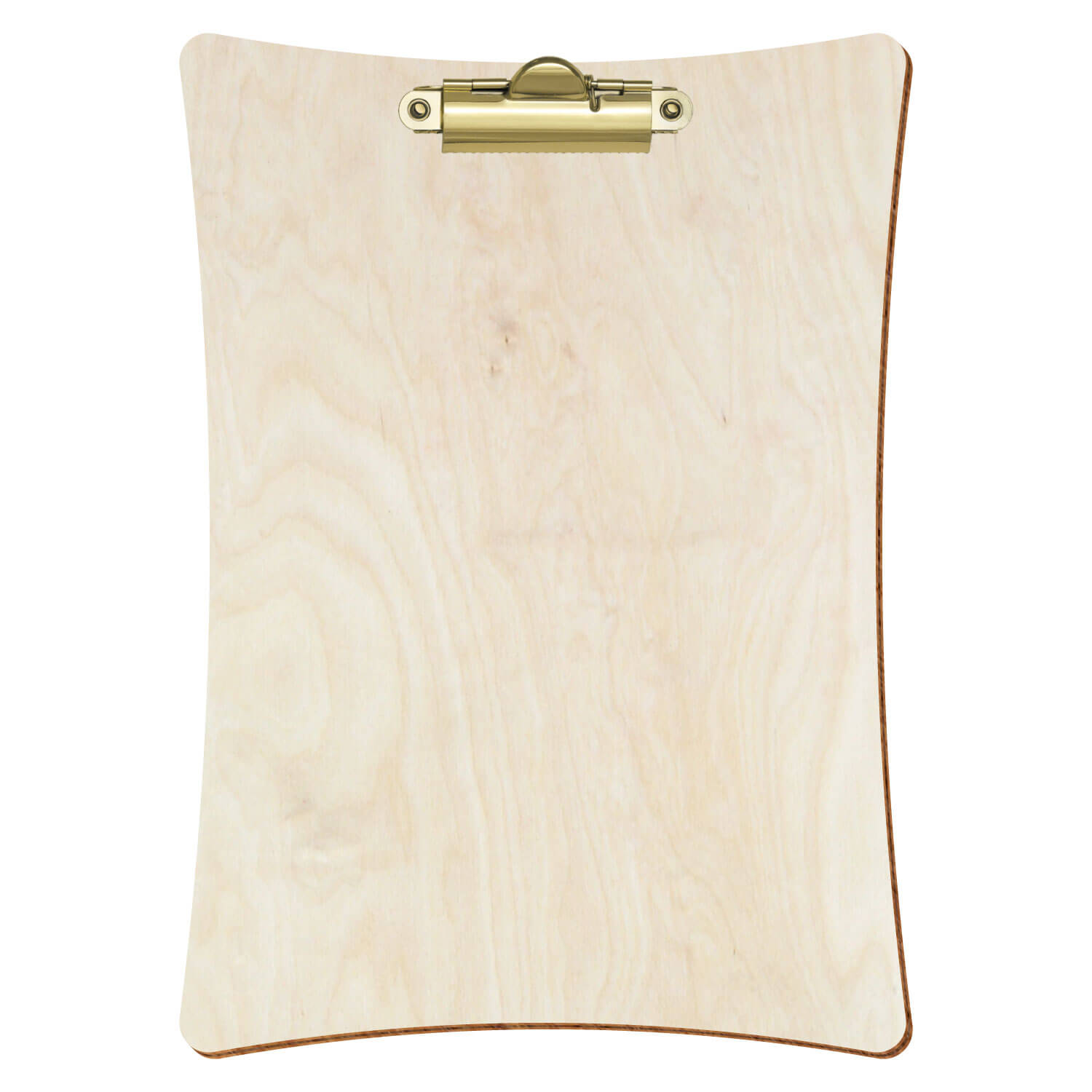 Bütic Holz-Klemmbrett konkav -naturfarben- A5 hochkant mit goldener Zahnklemme