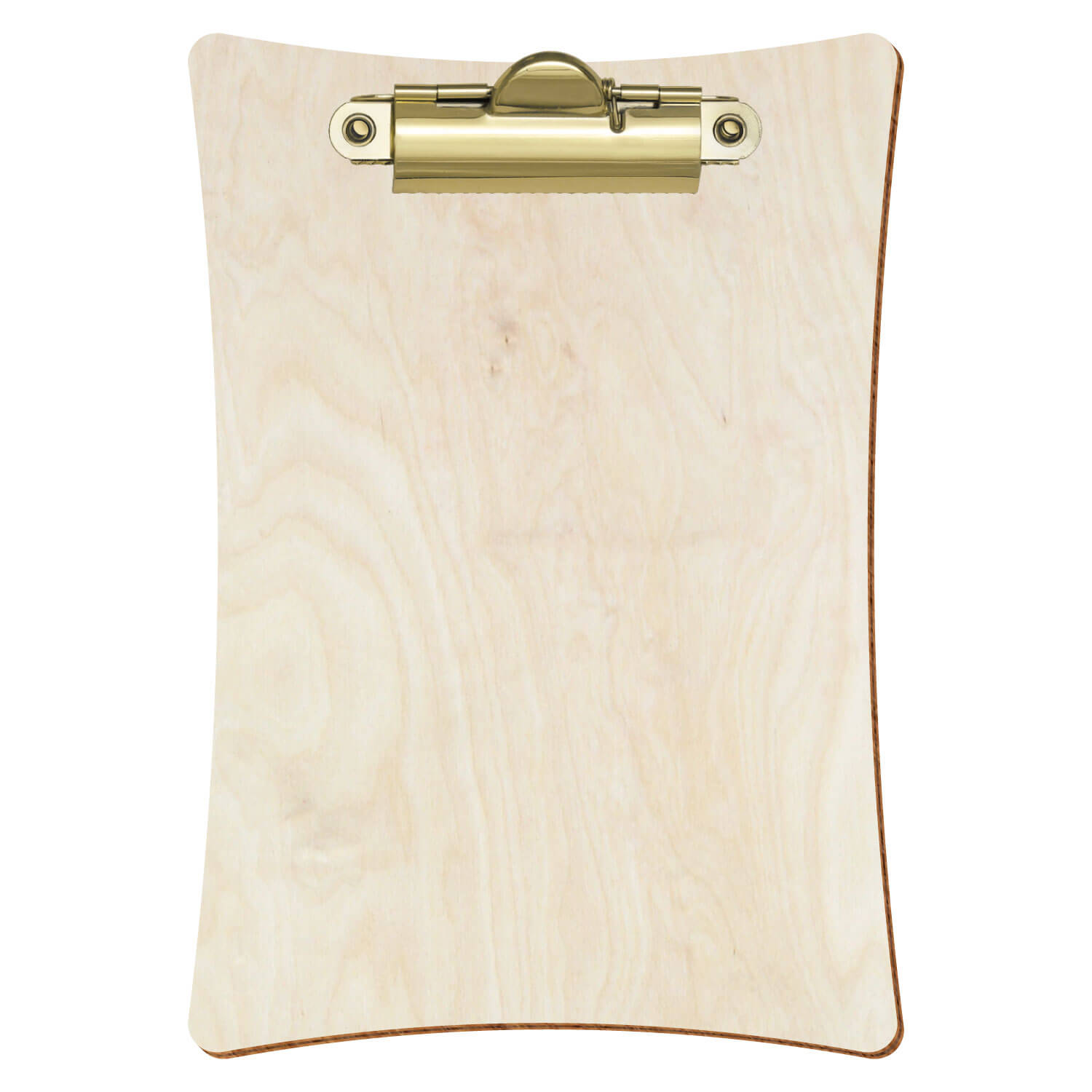 Bütic Holz-Klemmbrett konkav -naturfarben- A6 hochkant mit goldener Zahnklemme