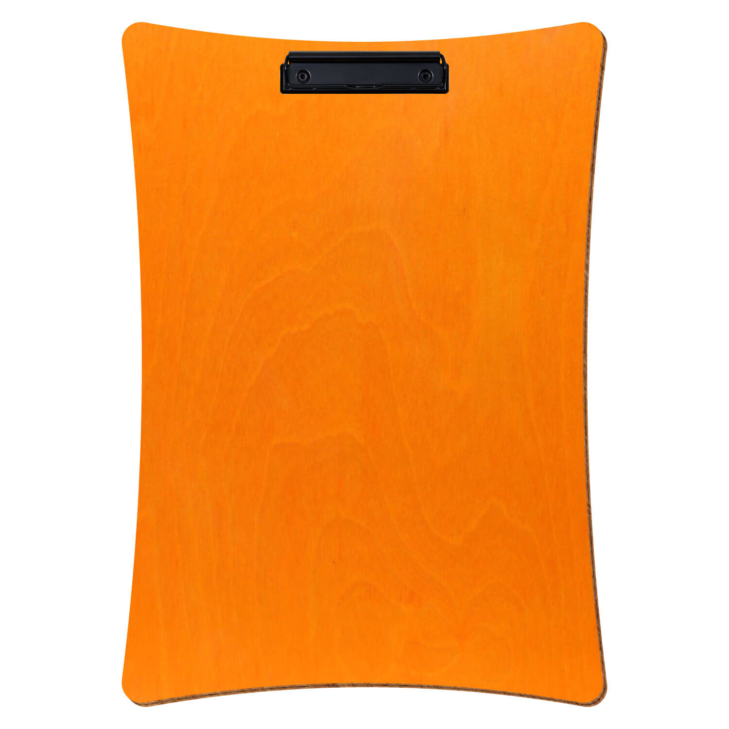 Bütic Holz-Klemmbrett konkav -orange- A3 hochkant mit schwarzer Bügelklemme