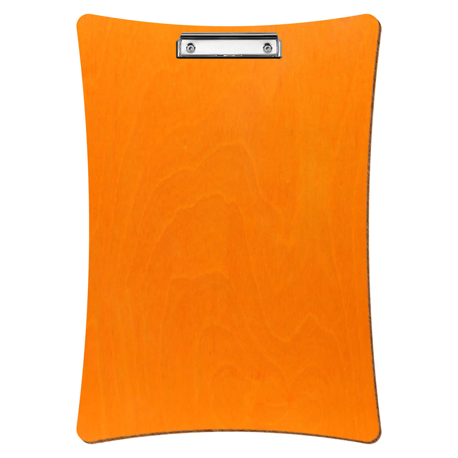 Bütic Holz-Klemmbrett konkav -orange- A3 hochkant mit silberner Bügelklemme