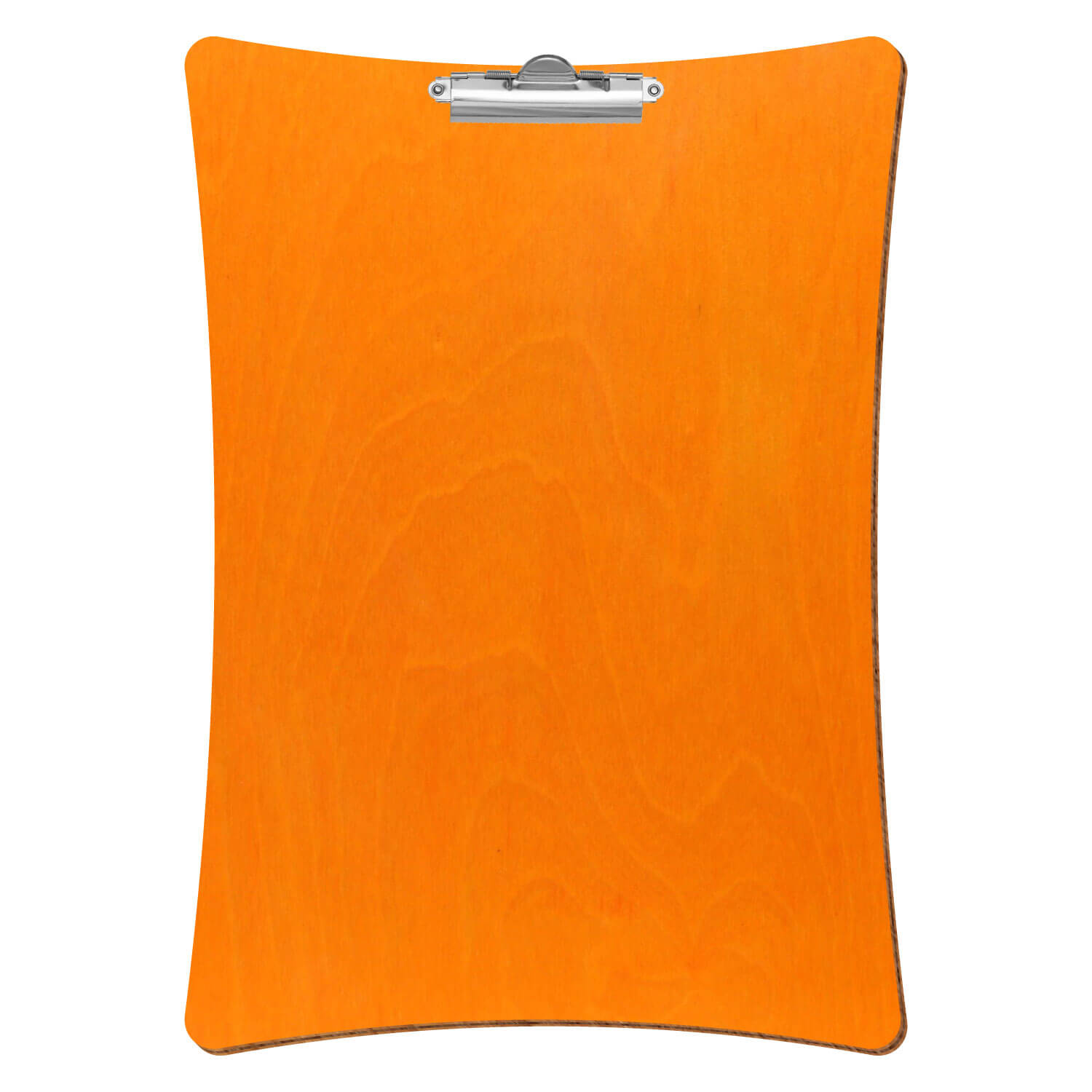 Bütic Holz-Klemmbrett konkav -orange- A3 hochkant mit silberner Zahnklemme