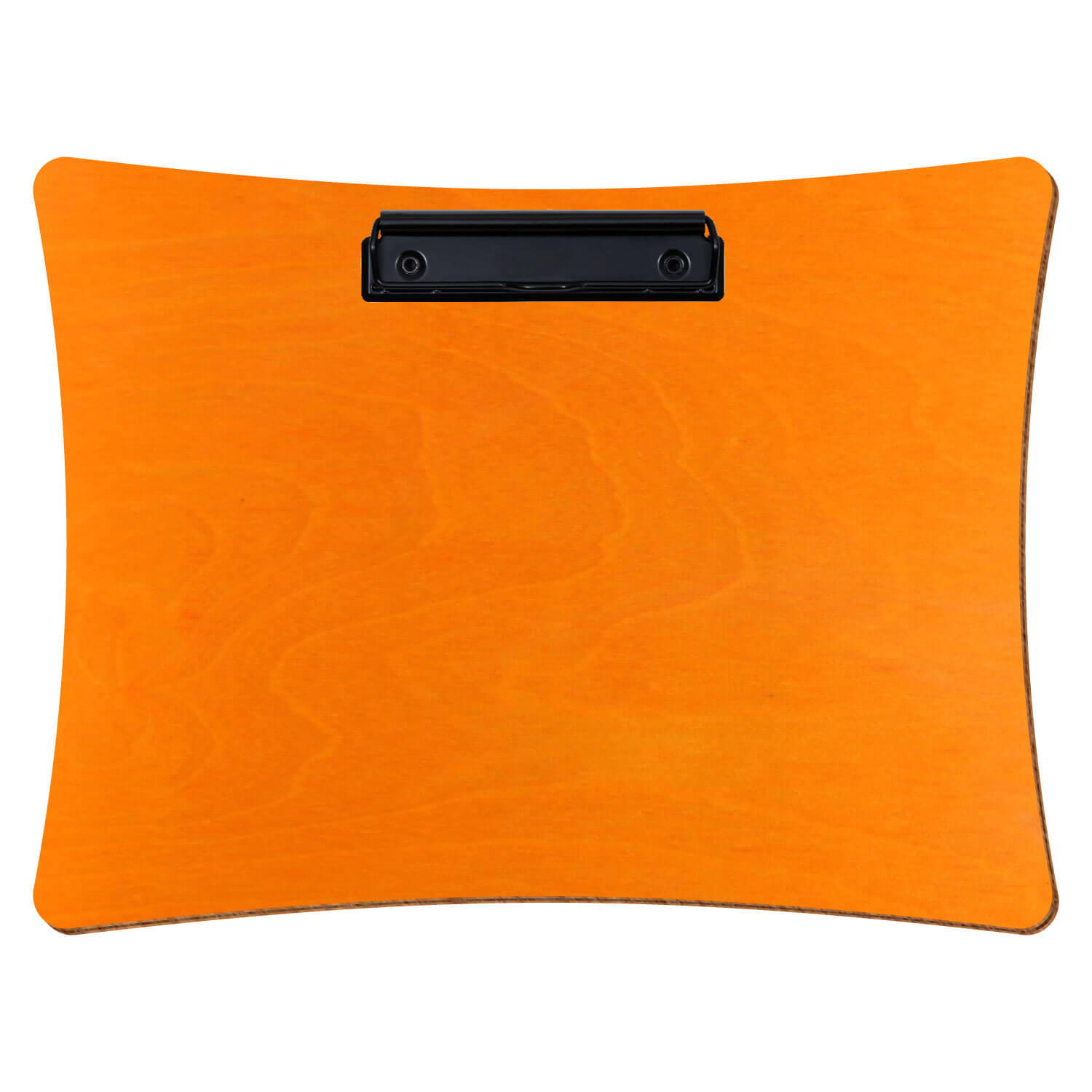 Bütic Holz-Klemmbrett konkav- orange- A4 querkant mit schwarzer Bügelklemme