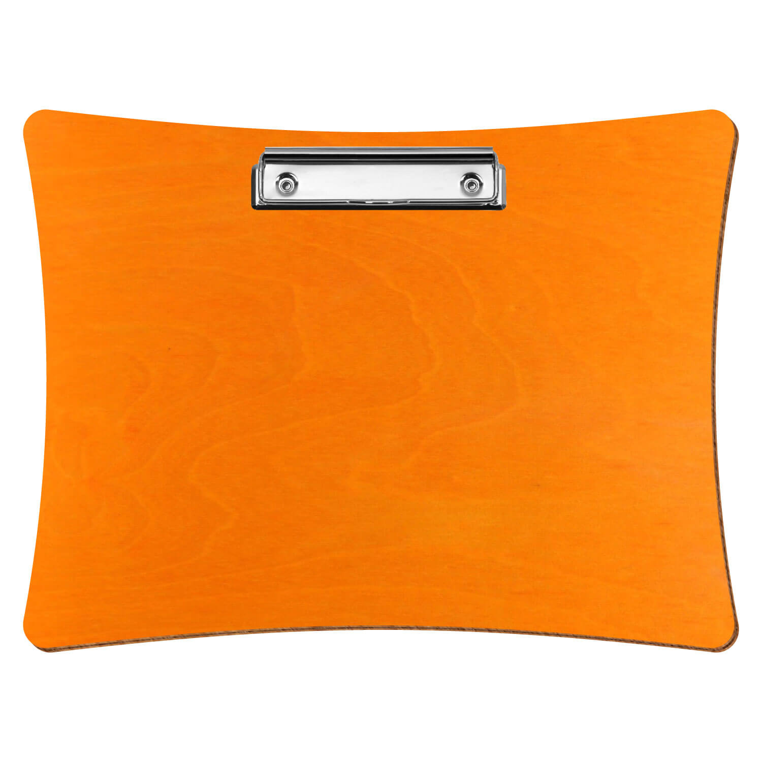 Bütic Holz-Klemmbrett konkav- orange- A4 querkant mit silberner Bügelklemme