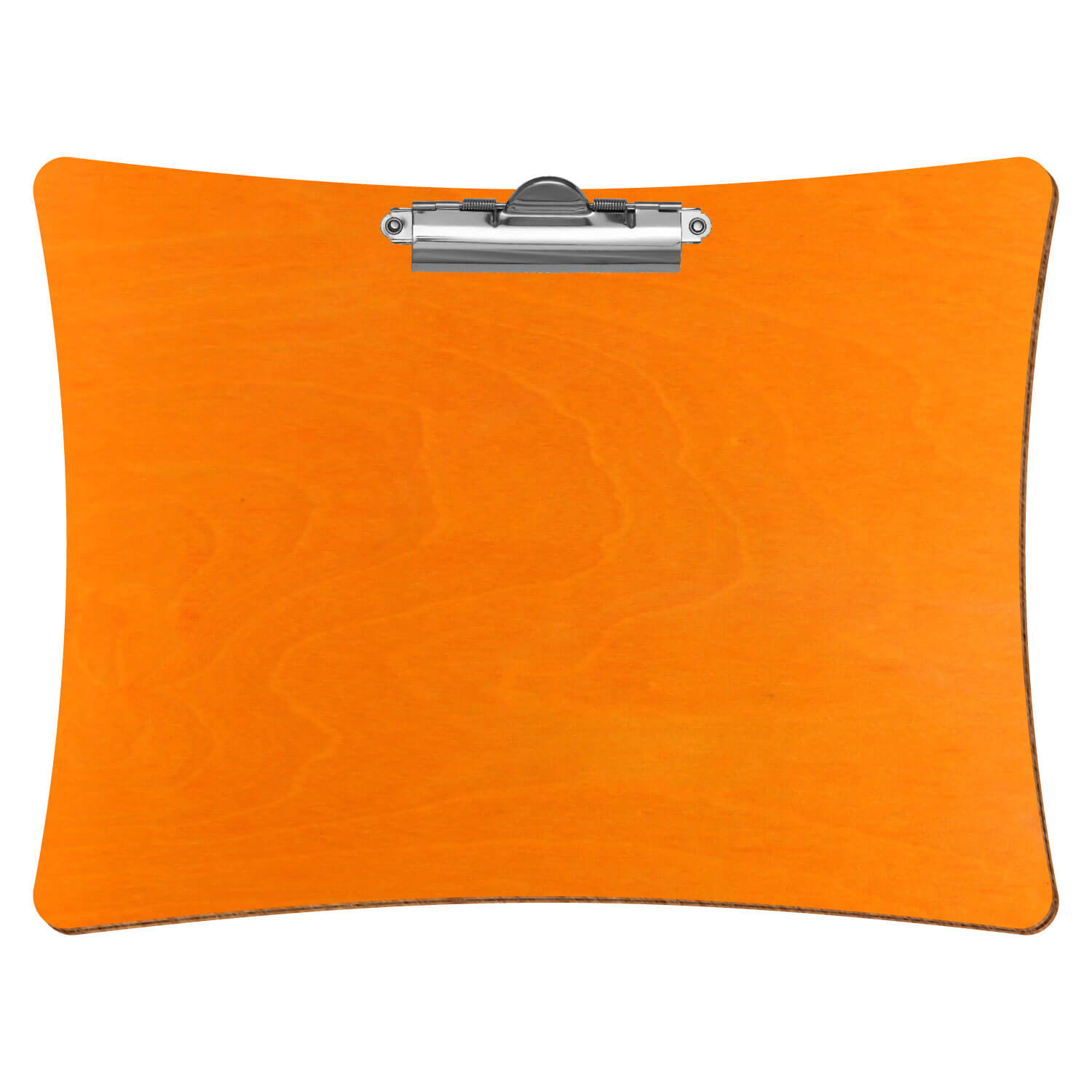 Bütic Holz-Klemmbrett konkav- orange- A4 querkant mit silberner Zahnklemme