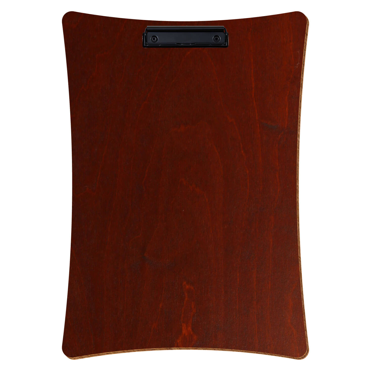 Bütic Holz-Klemmbrett konkav -Farbe Kirschbaum dunkel- A3 hochkant mit schwarzer Bügelklemme
