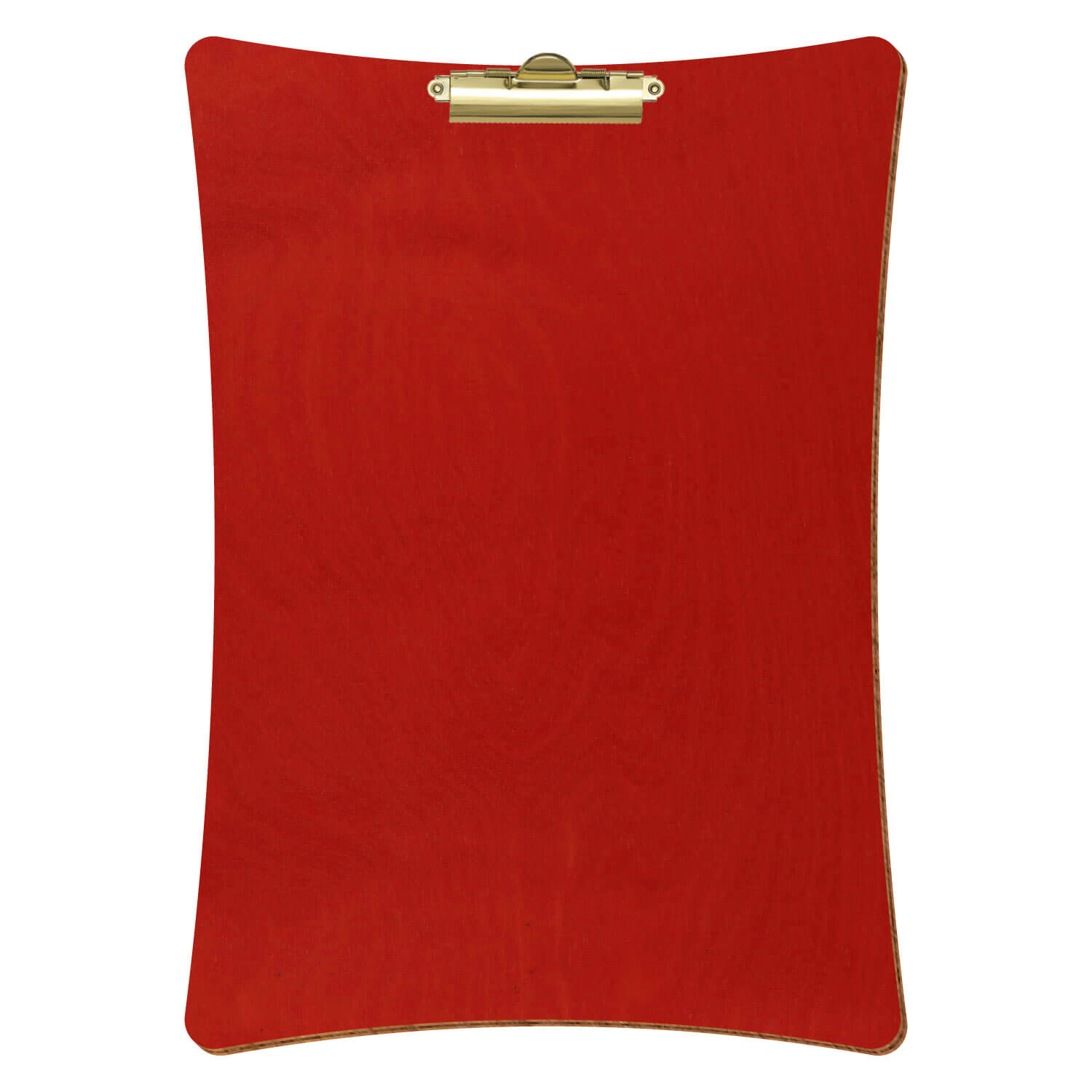 Bütic Holz-Klemmbrett konkav -rot- A3 hochkant mit goldener Zahnklemme