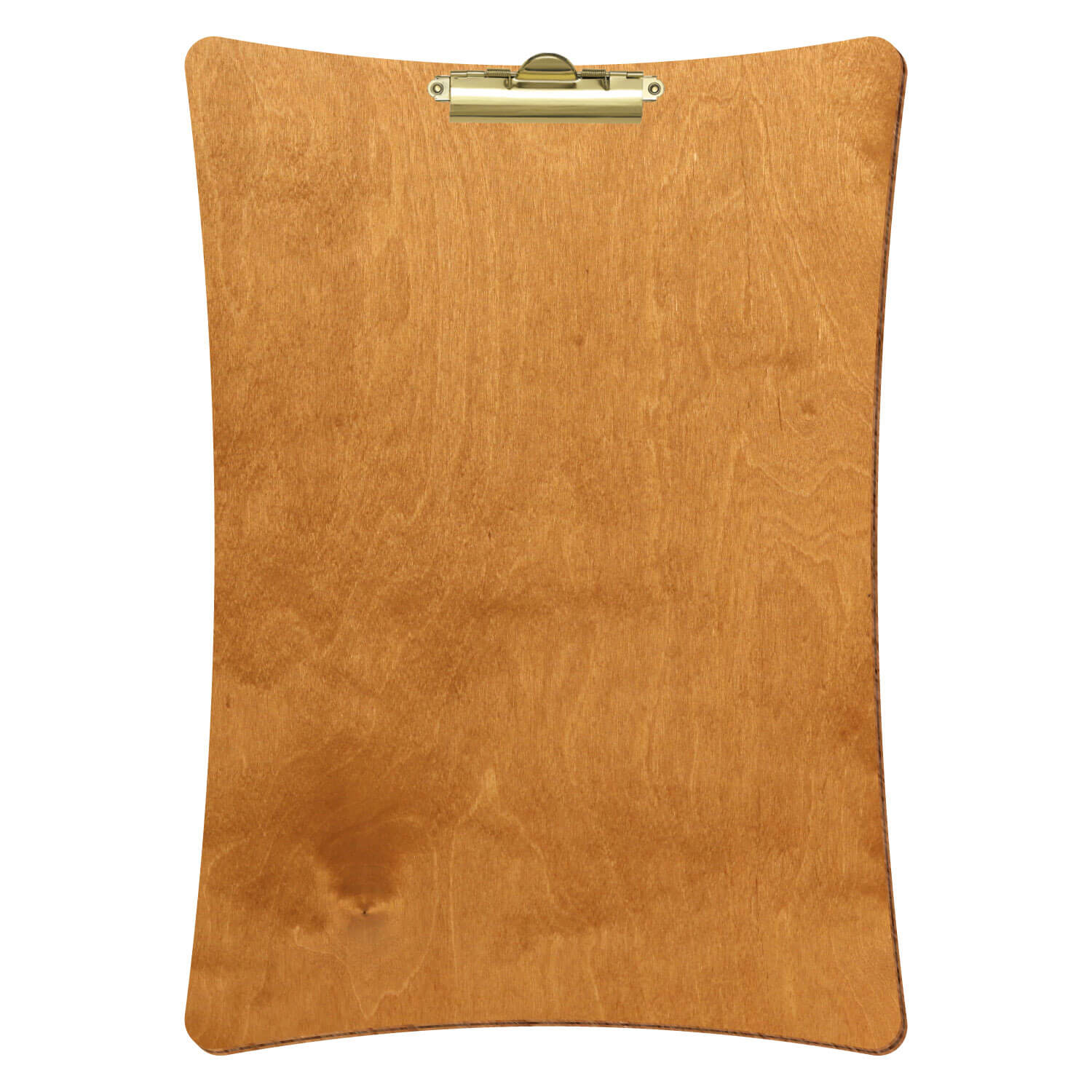 Bütic Holz-Klemmbrett konkav -Farbe Birnbaum- A3 hochkant mit goldener Zahnklemme